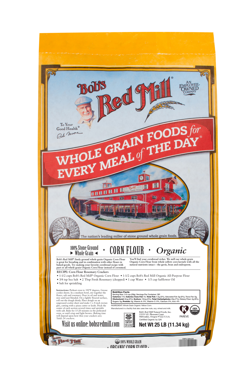 Bob's Red Mill Organic Corn Flour, 25 Pound