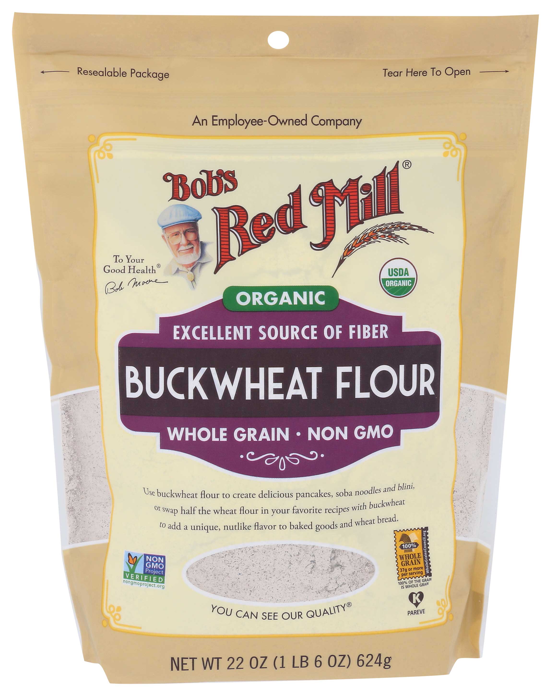 Bob's Red Mill Organic Buckwheat Flour, 22 Ounce -- 4 Per Case