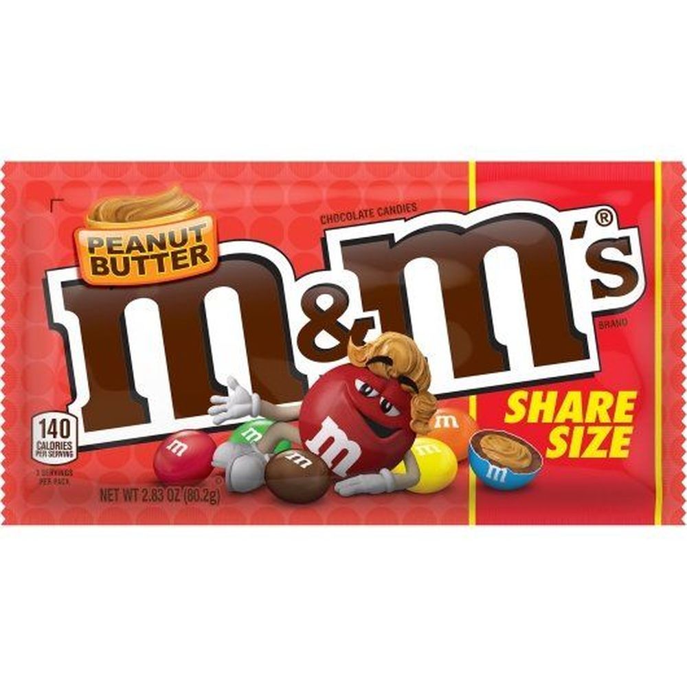 Galaxy - M&M&M M and Ms Share Size Peanut Butter Chocolate Candy, 2.83