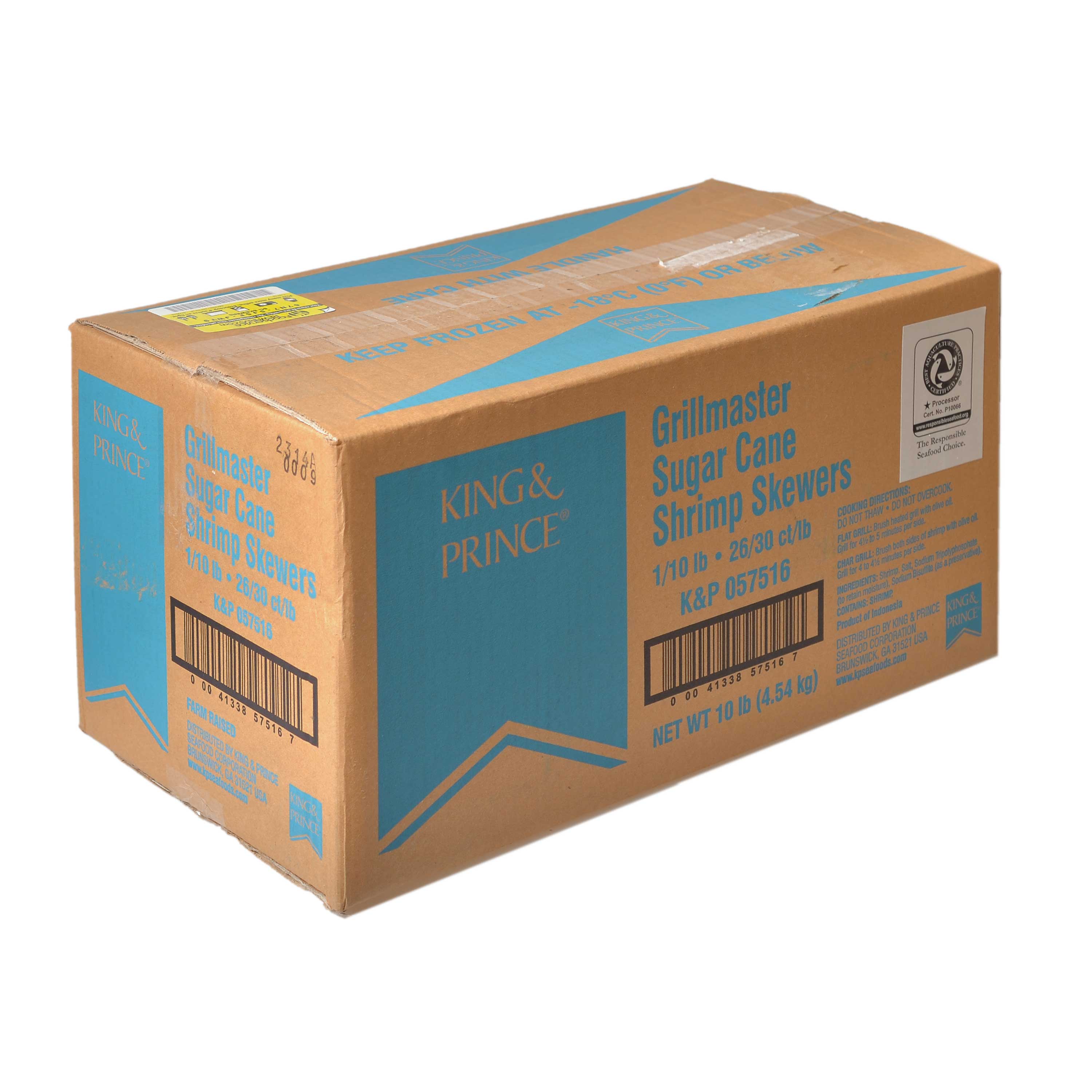 King & Prince Sugar Cane Skewered Shrimp, 10 Pound