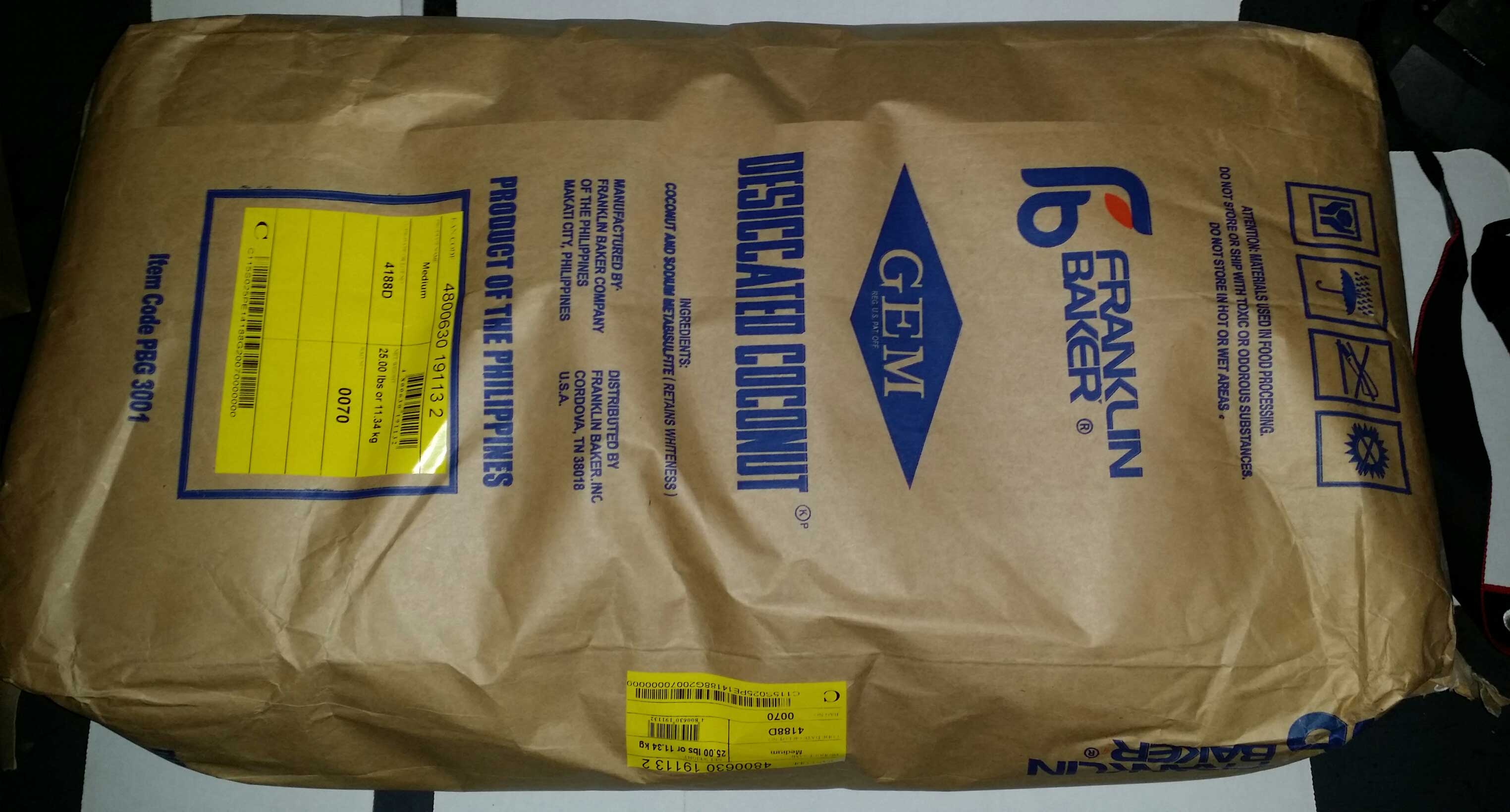 Marx Brothers Coconut Medium Unsweetened Desiccated, 25 Pound