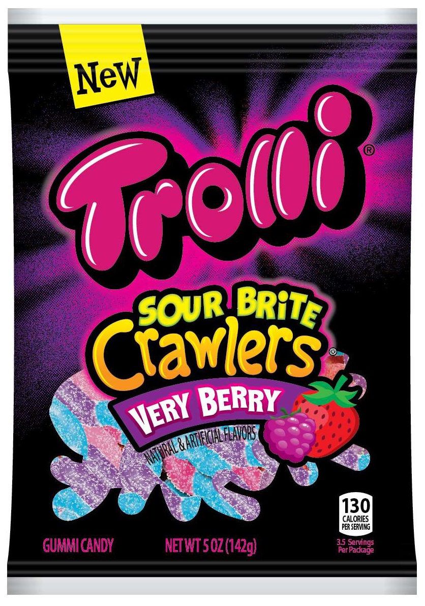 Trolli Sour Brite Crawlers Very Berry Gummy Candy, 5 Ounce -- 12 Per Case
