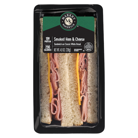 Market Ham and Cheese White Bread Sandwich Wedge, 4.9 Ounce