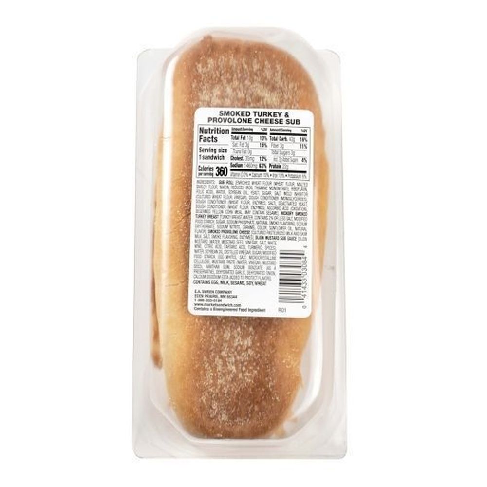Market Sandwich Smoked White Turkey And Provolone Cheese Sub, 6 Ounce -- 6 Per Case