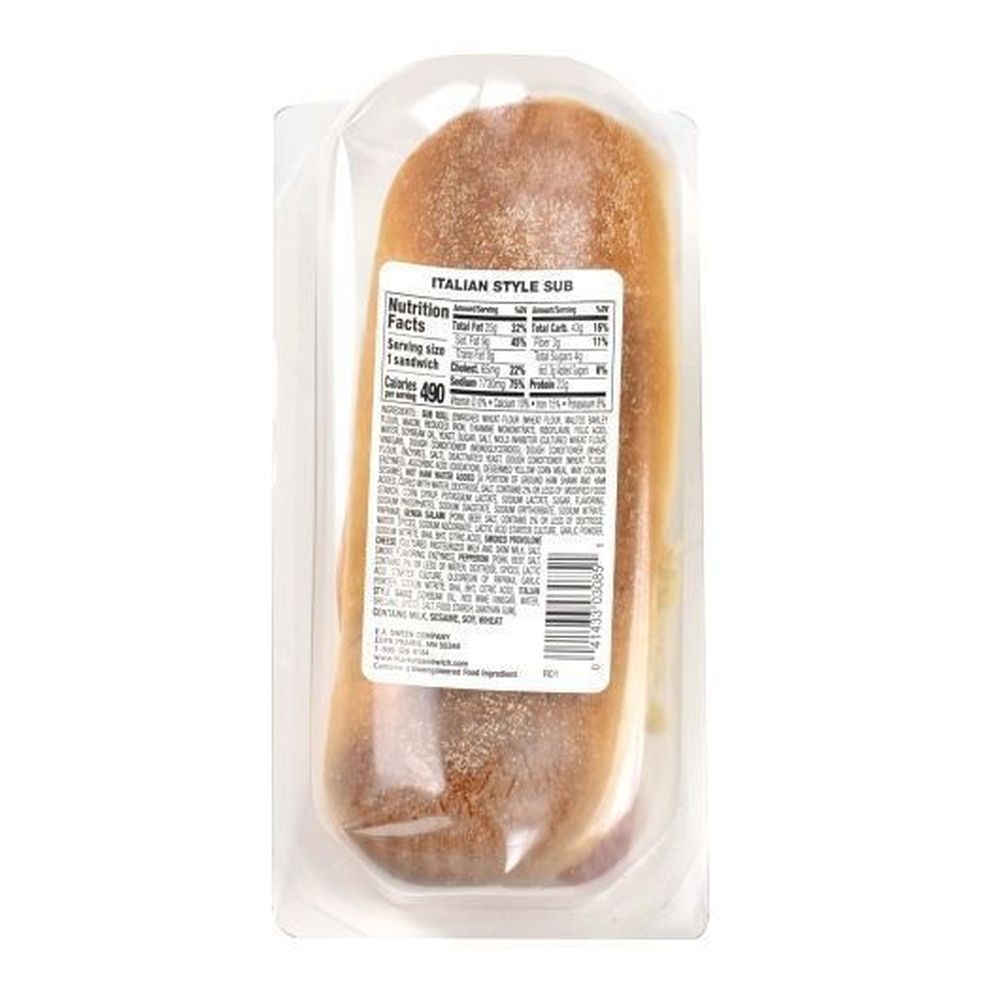 Market Sandwich Individually Wrapped Italian Style Sub, 6 Ounce -- 6 Per Case