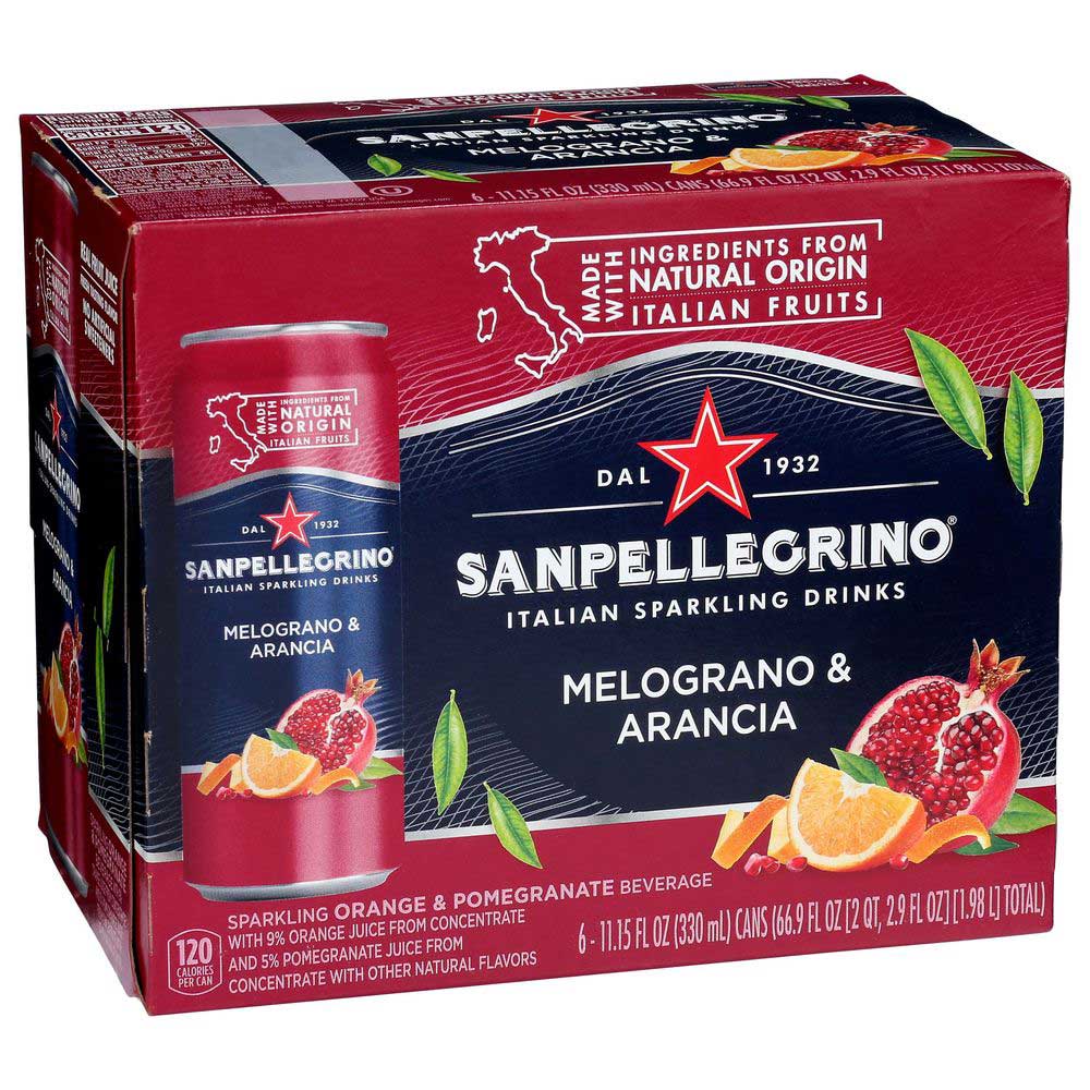 Sanpellegrino Orange And Pomegranate Sparkling Beverage, 11.15 Fluid Ounce -- 24 Per Case