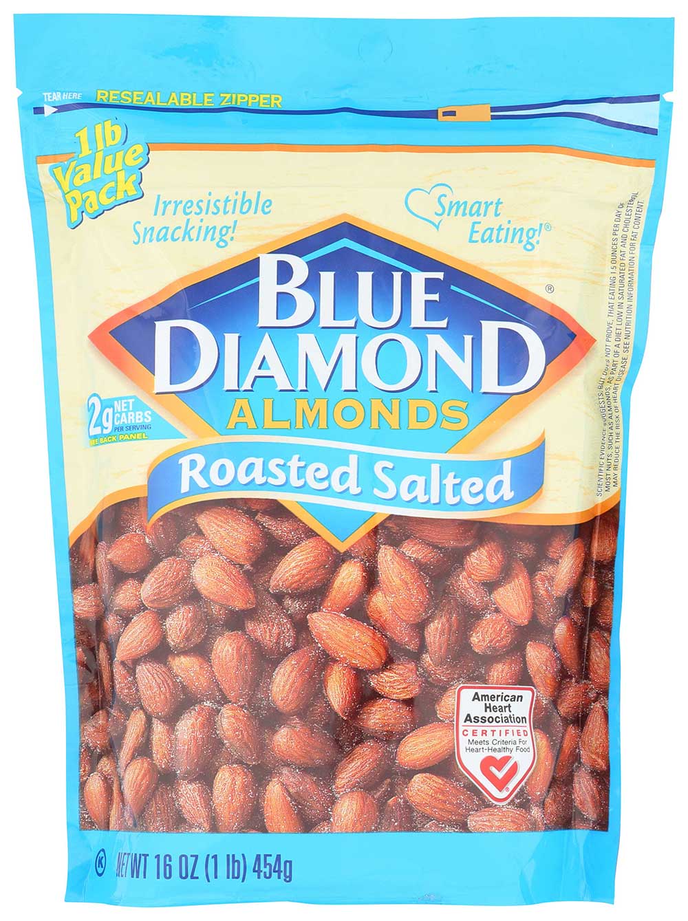 Blue Diamond Roasted Salted Almonds, 16 Ounce -- 6 per case
