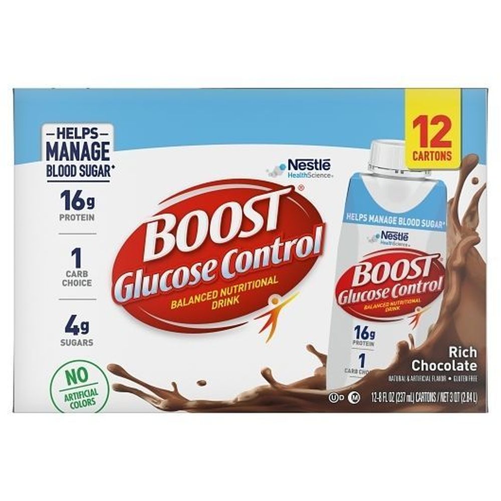 Boost Glucose Control Chocolate Nutritional Drink, 8 Fluid Ounce -- 12 Per Case