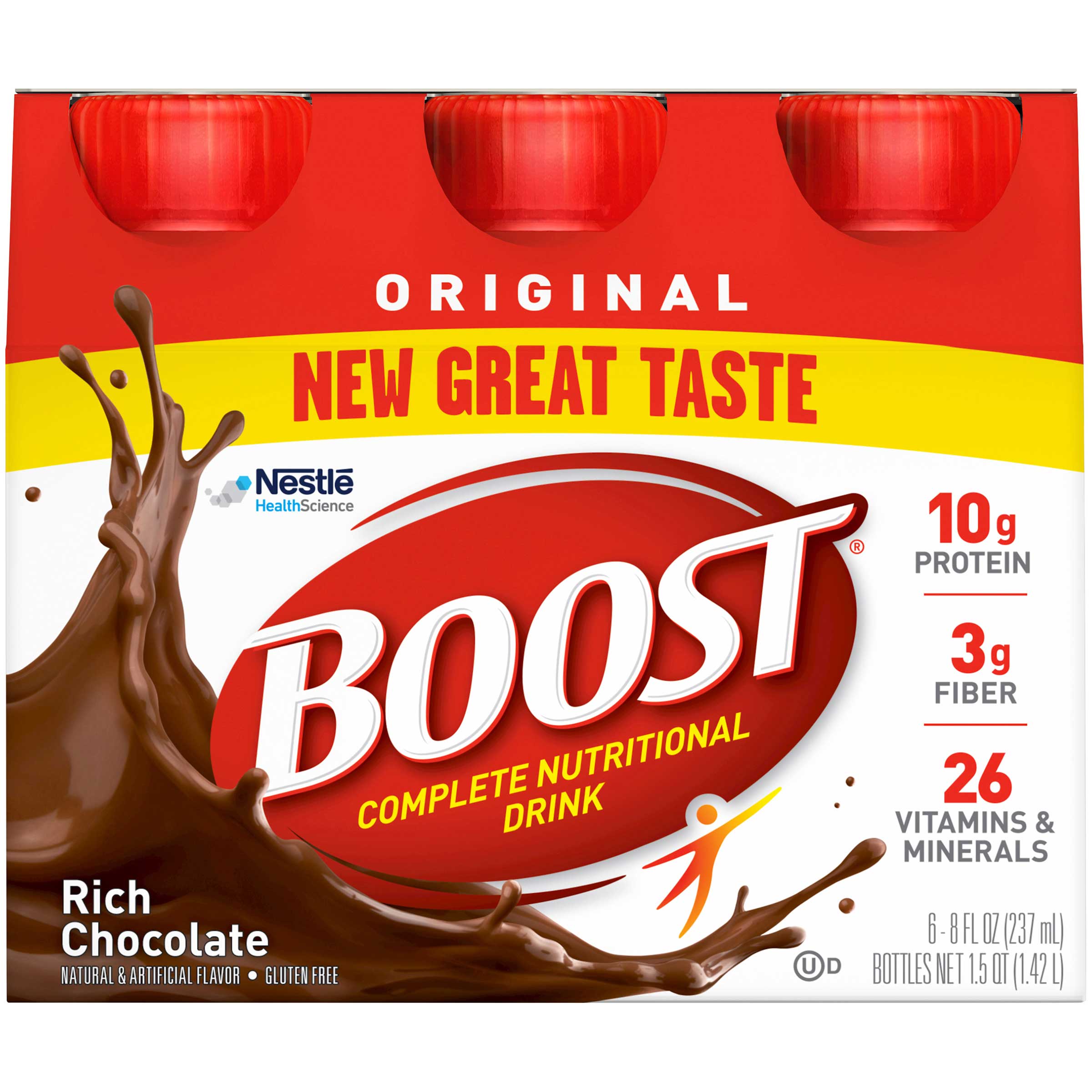 Boost Original Rich Chocolate Nutritional Drink, 8 Fluid Ounce, 6 Count -- 4 Per Case