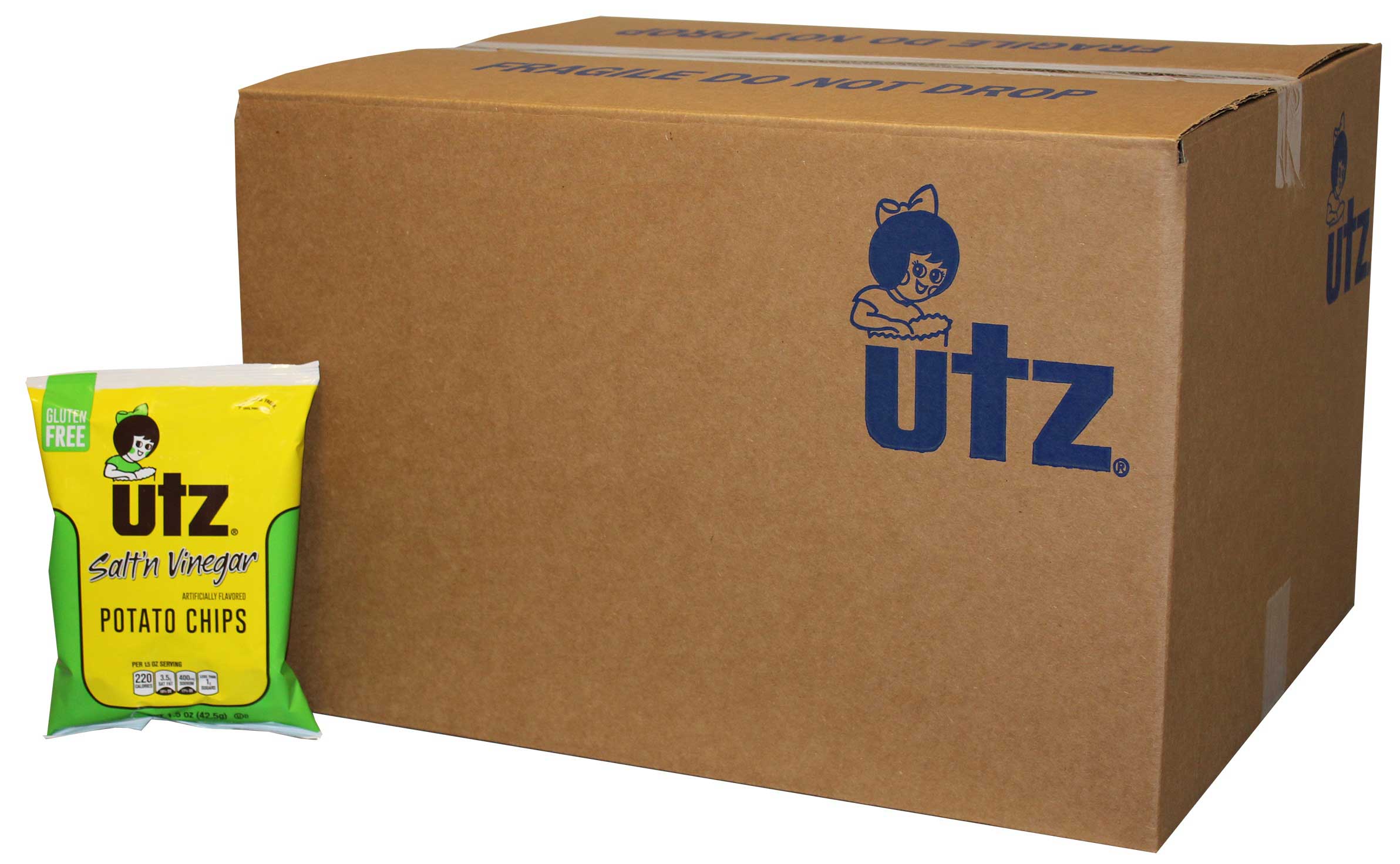 Utz Sea Salt and Vinegar Potato Chip, 1.5 Ounce 60 per case.