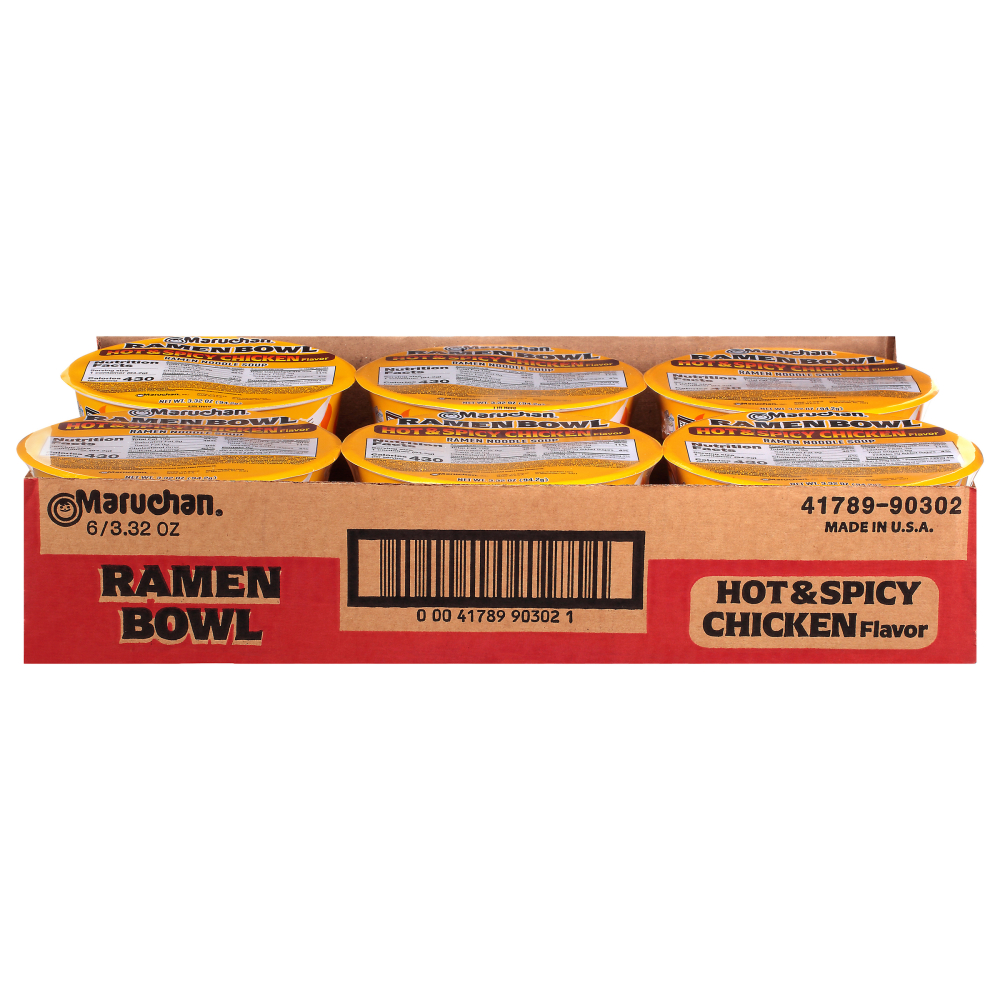 Maruchan Hot And Spicy Chicken Noodle Bowl, 3.32 Ounce -- 6 Per Case