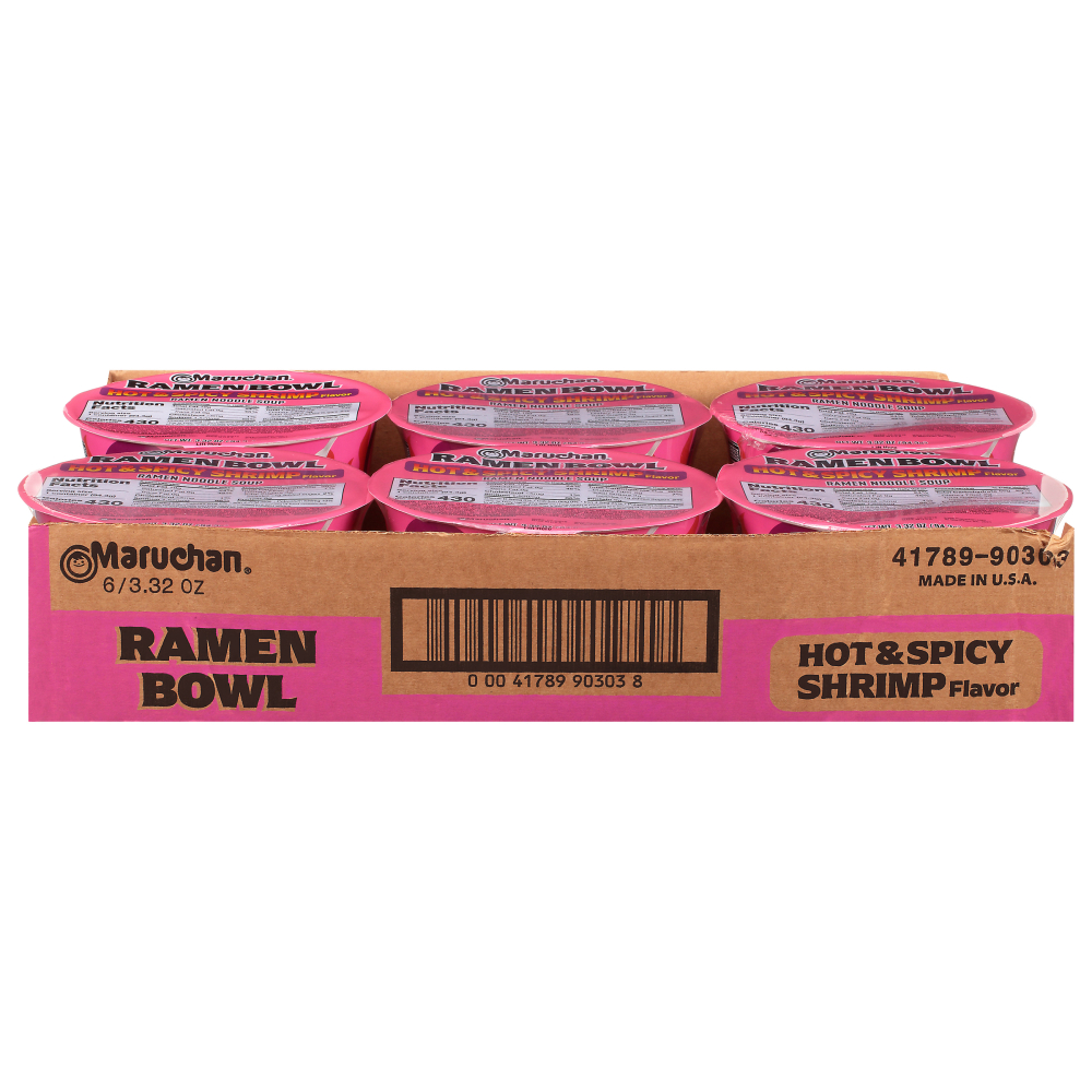 Maruchan Hot And Spicy Shrimp Noodle Bowl, 3.32 Ounce -- 6 Per Case