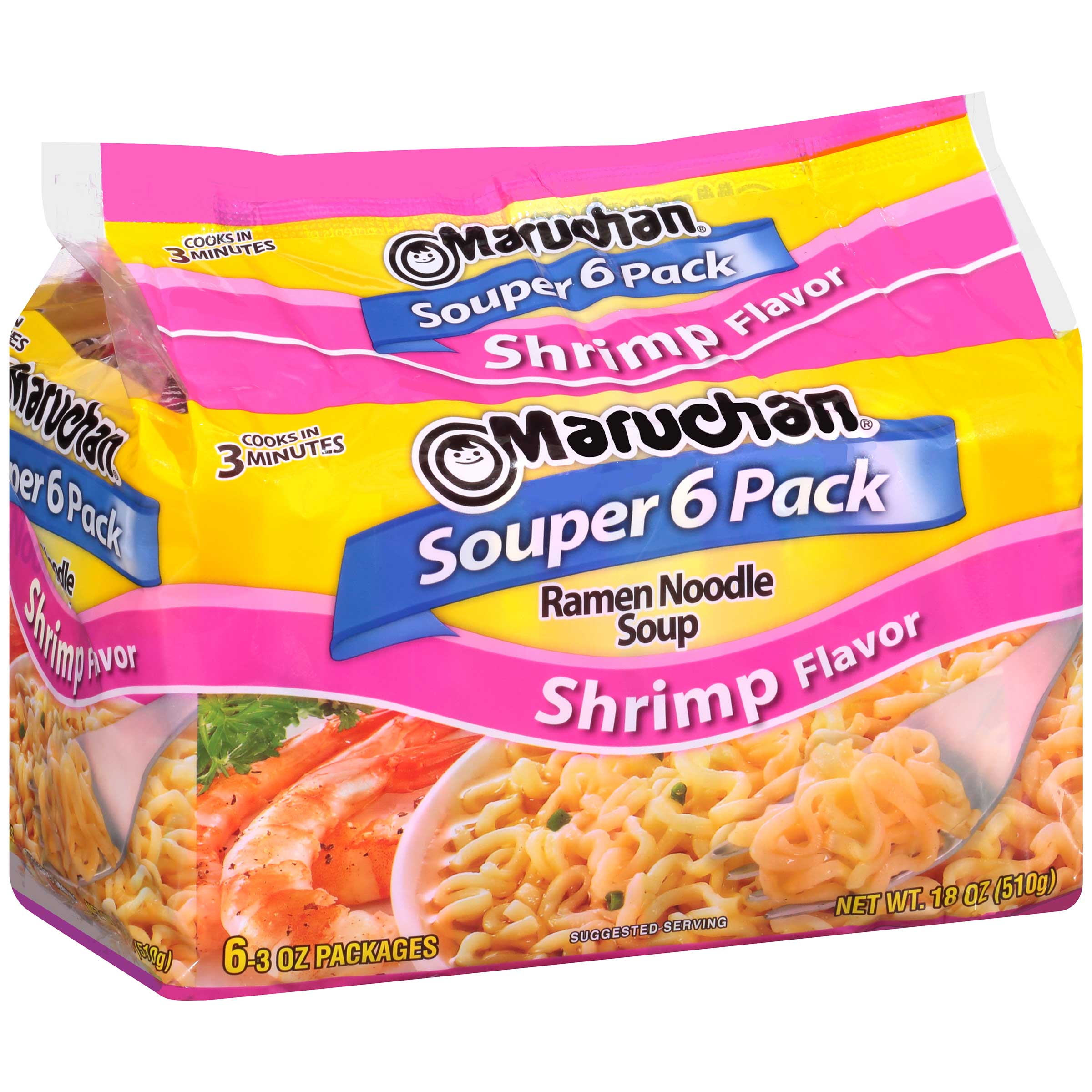 Ramen Souper Maruchan Shrimp Flavor Ramen Noodle Soups, 18 Ounce -- 4 Per Case