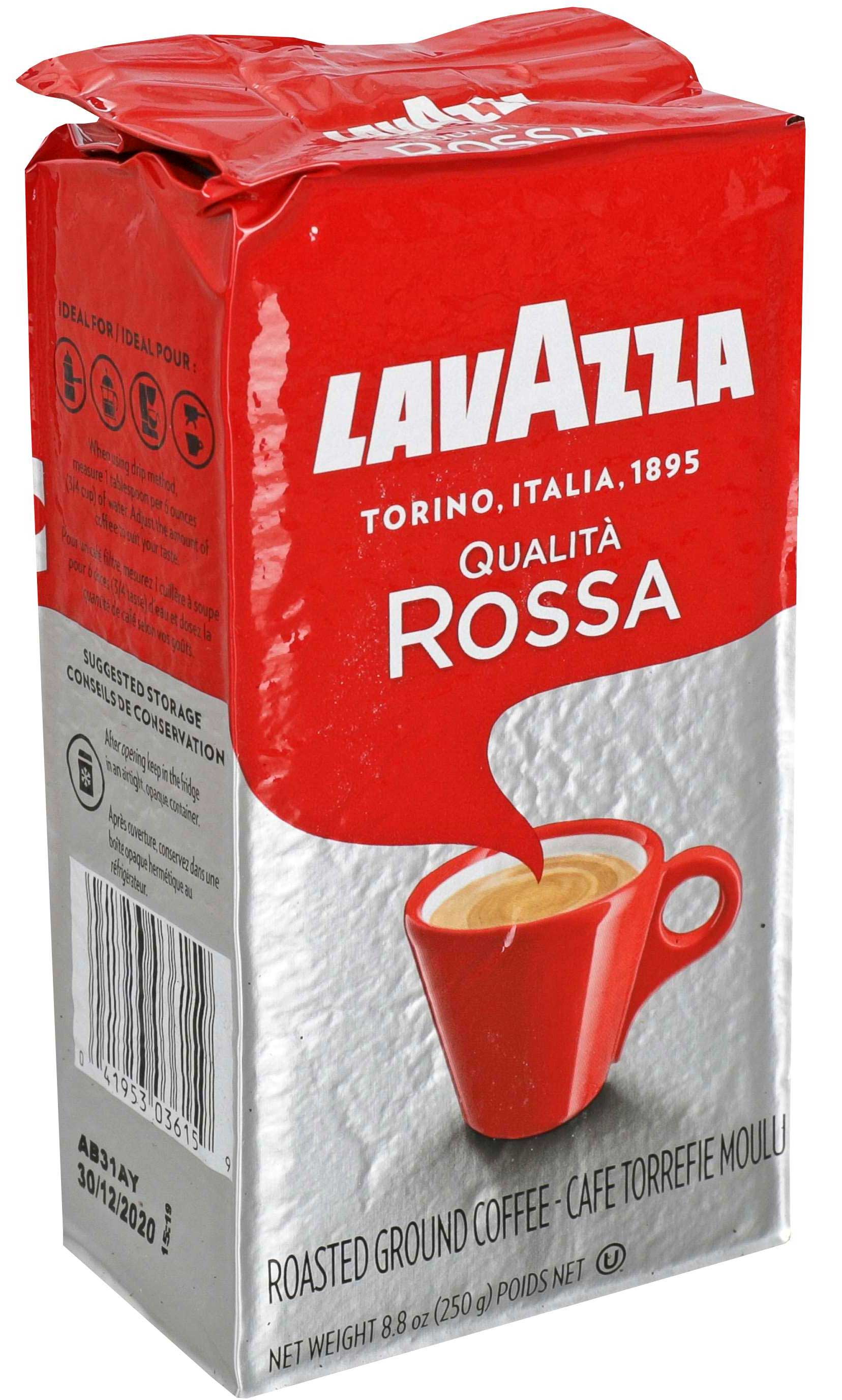 Lavazza Rossa Roasted Ground Coffee, 8.8 Ounce -- 20 per case