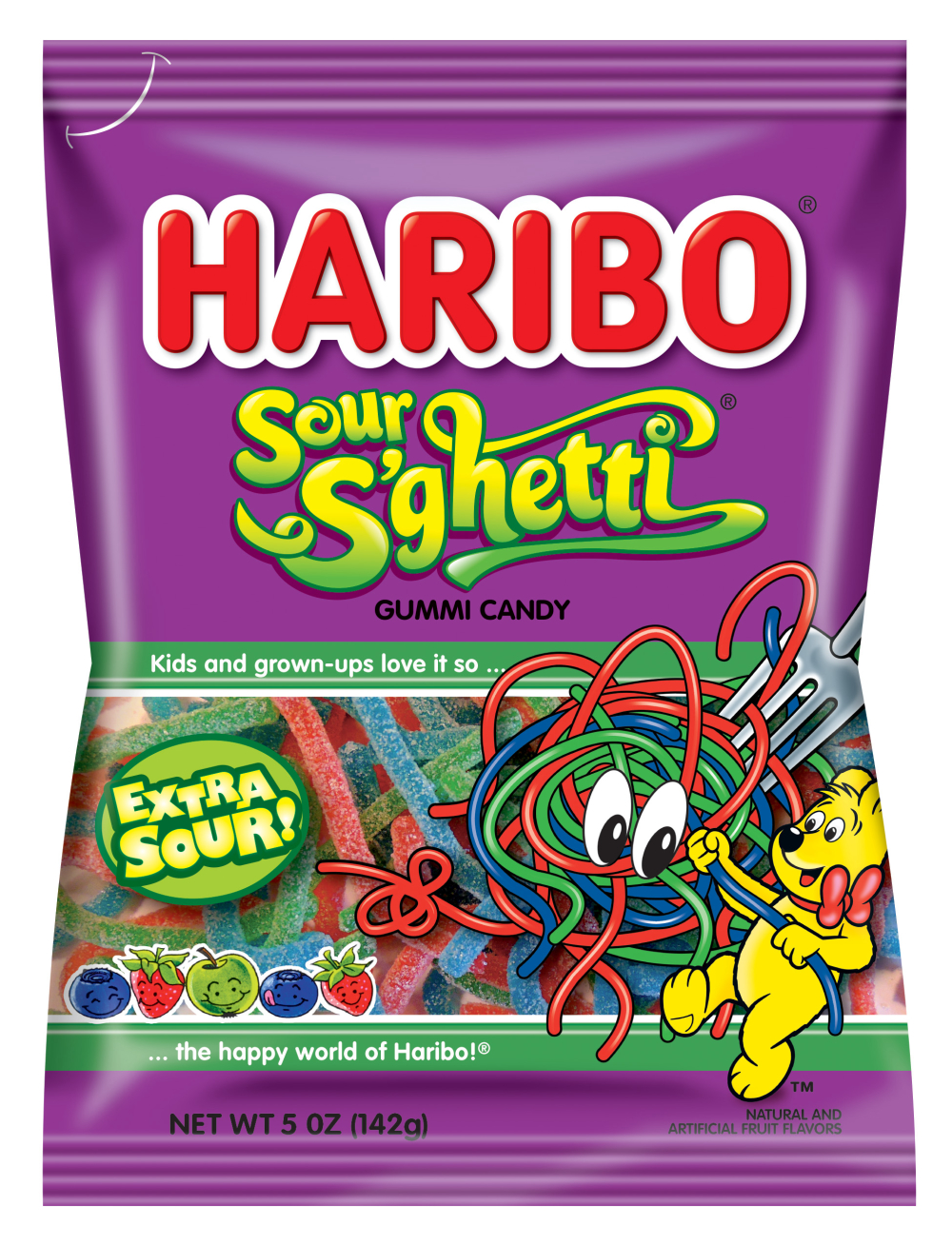 Haribo Sour Sghetti Gummy Candy, 5 Ounce -- 12 Per Case