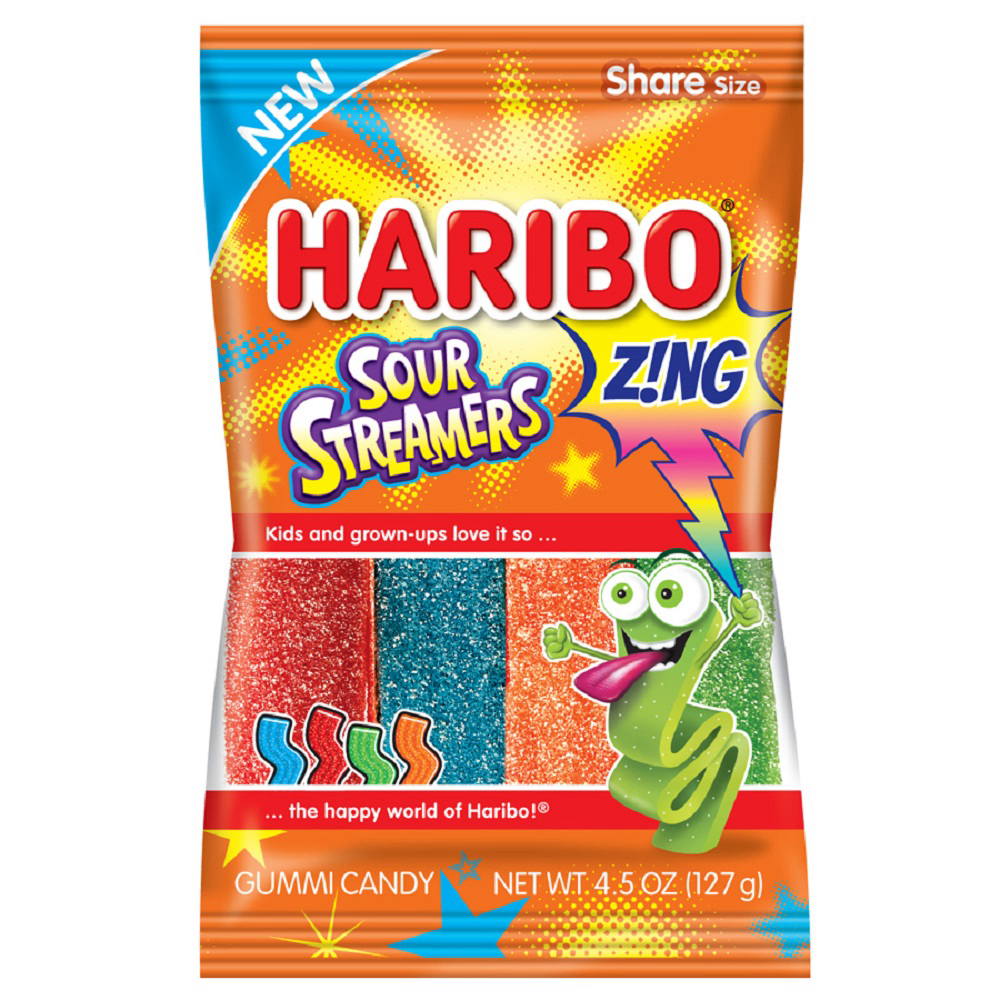 Haribo Confectionery Sour Streamers Gummy Candy, 4.5 Ounce -- 12 Per Case