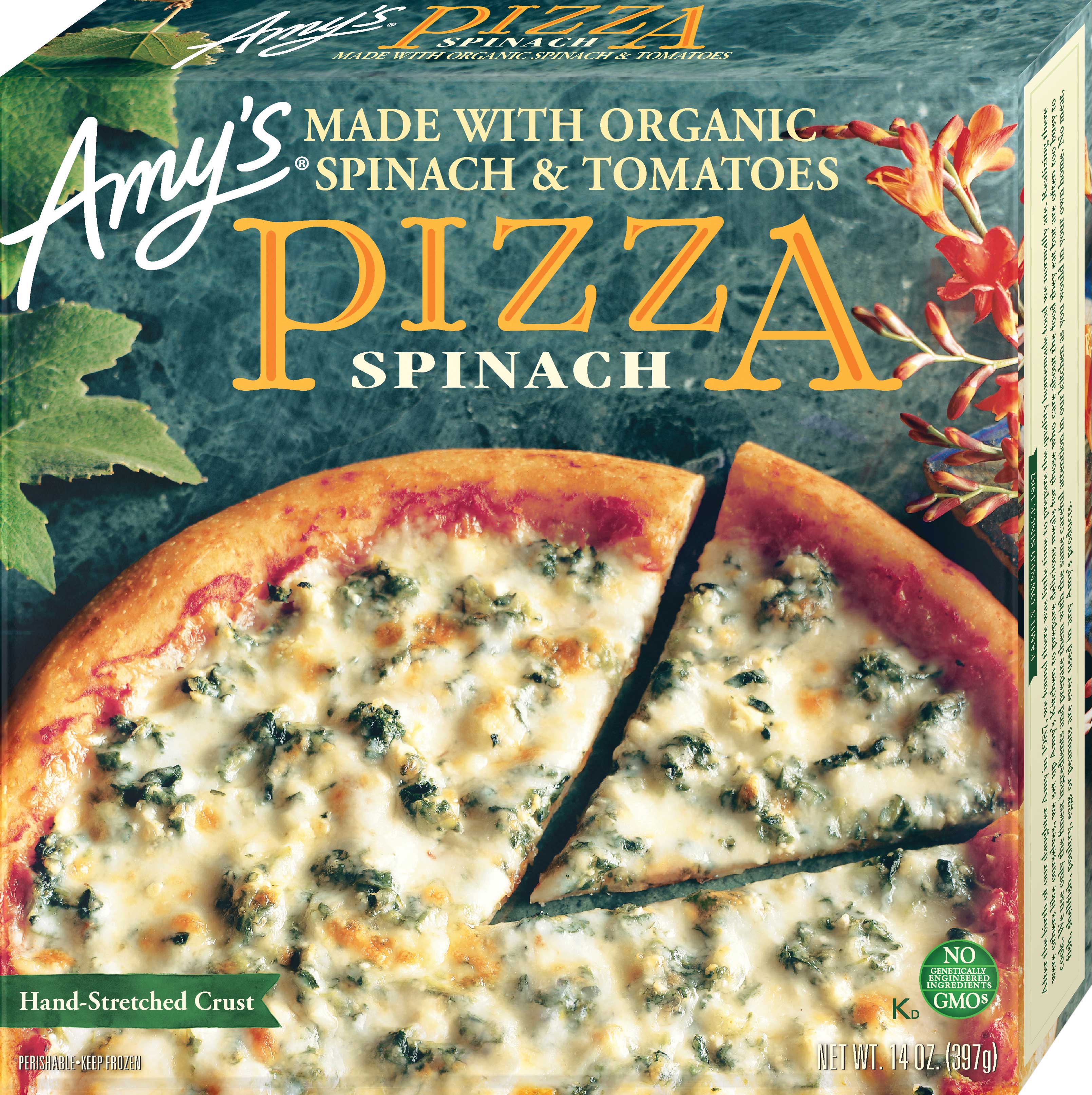 Amys Organic Spinach and Tomato Pizza, 14 Ounce -- 8 per case