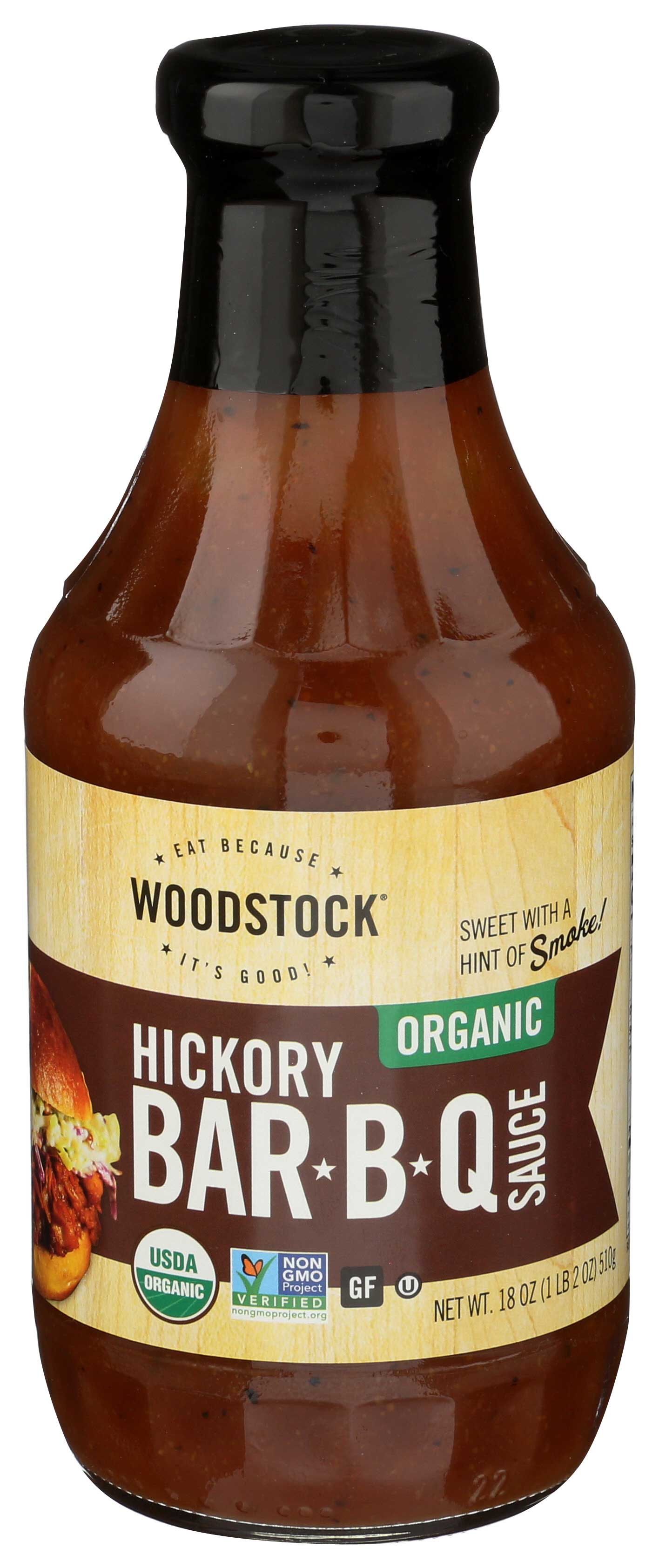 Woodstock Organic Hickory Barbecue Sauce, 18 Ounce -- 12 Per Case
