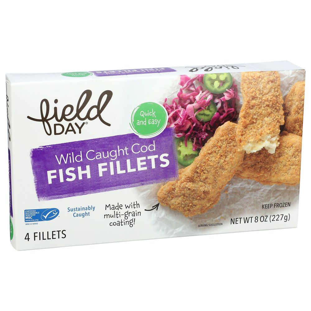Field Days Cod Field Day Wild Caught Cod Fish Fillets, 8 Ounce -- 12 per case