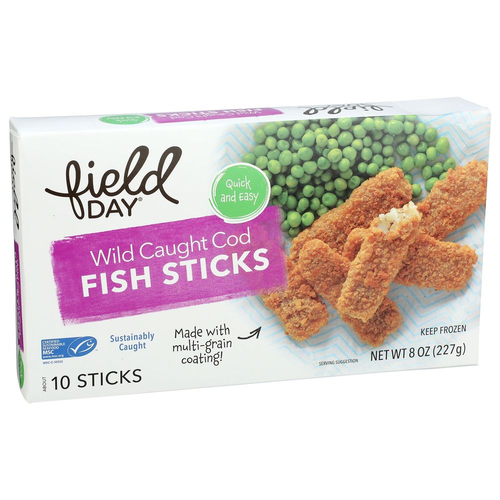 Field Days Cod Field Day Wild Caught Cod Fish Sticks, 8 Ounce -- 12 per case