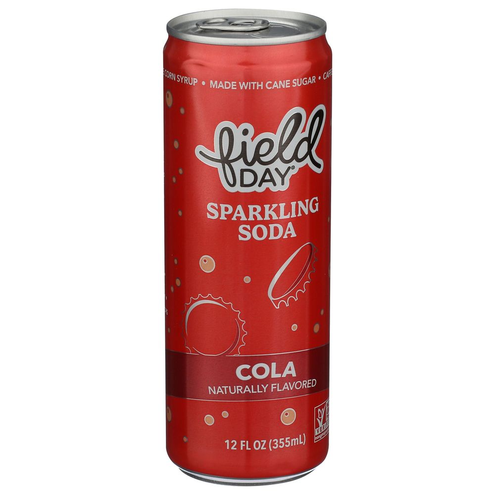 Field Day 12 Fluid Ounce Cola Sparkling Soda, 4 Count -- 6 Per Case