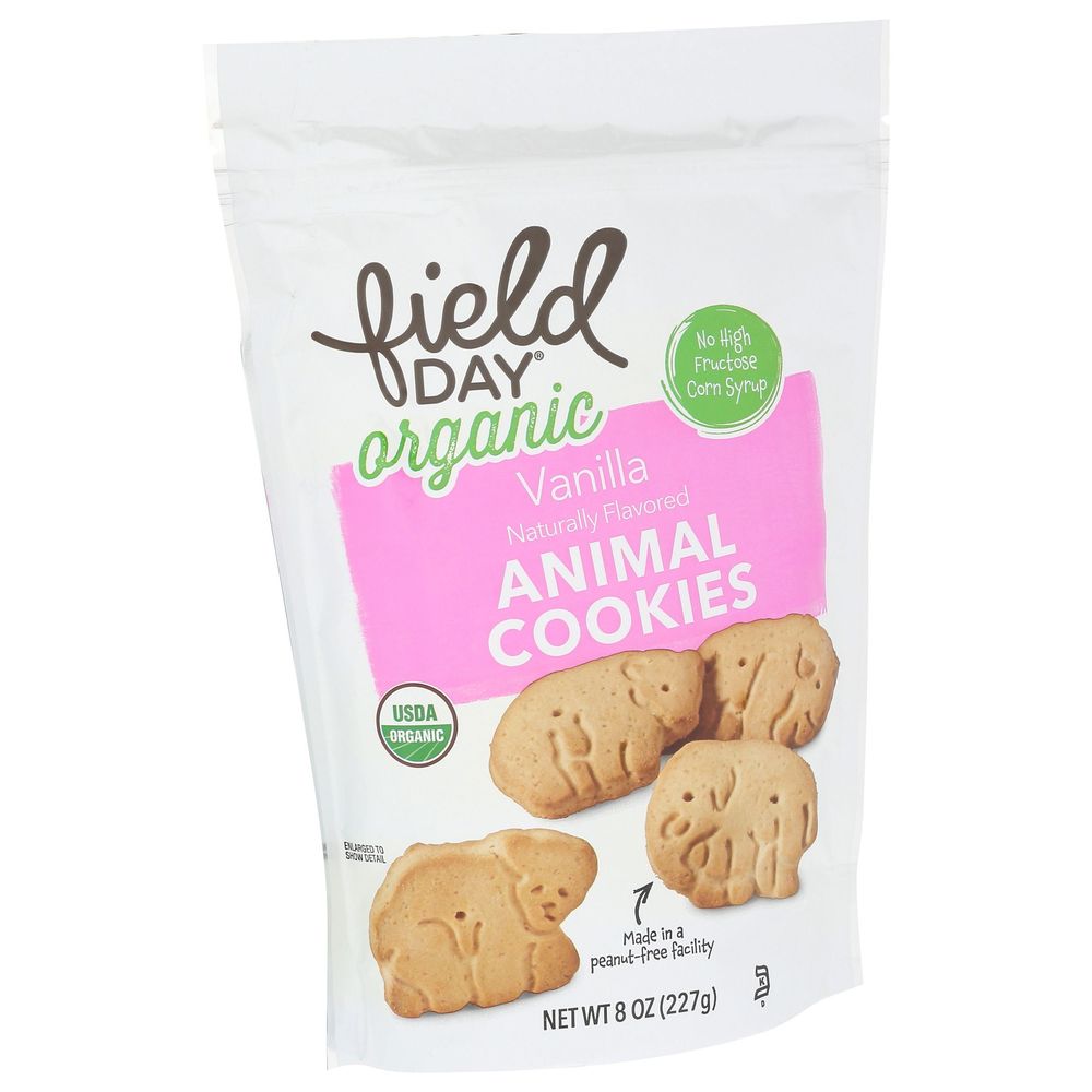 Field Day Organic Vanilla Flavored Animal Cookies, 8 Ounce -- 12 Per Case