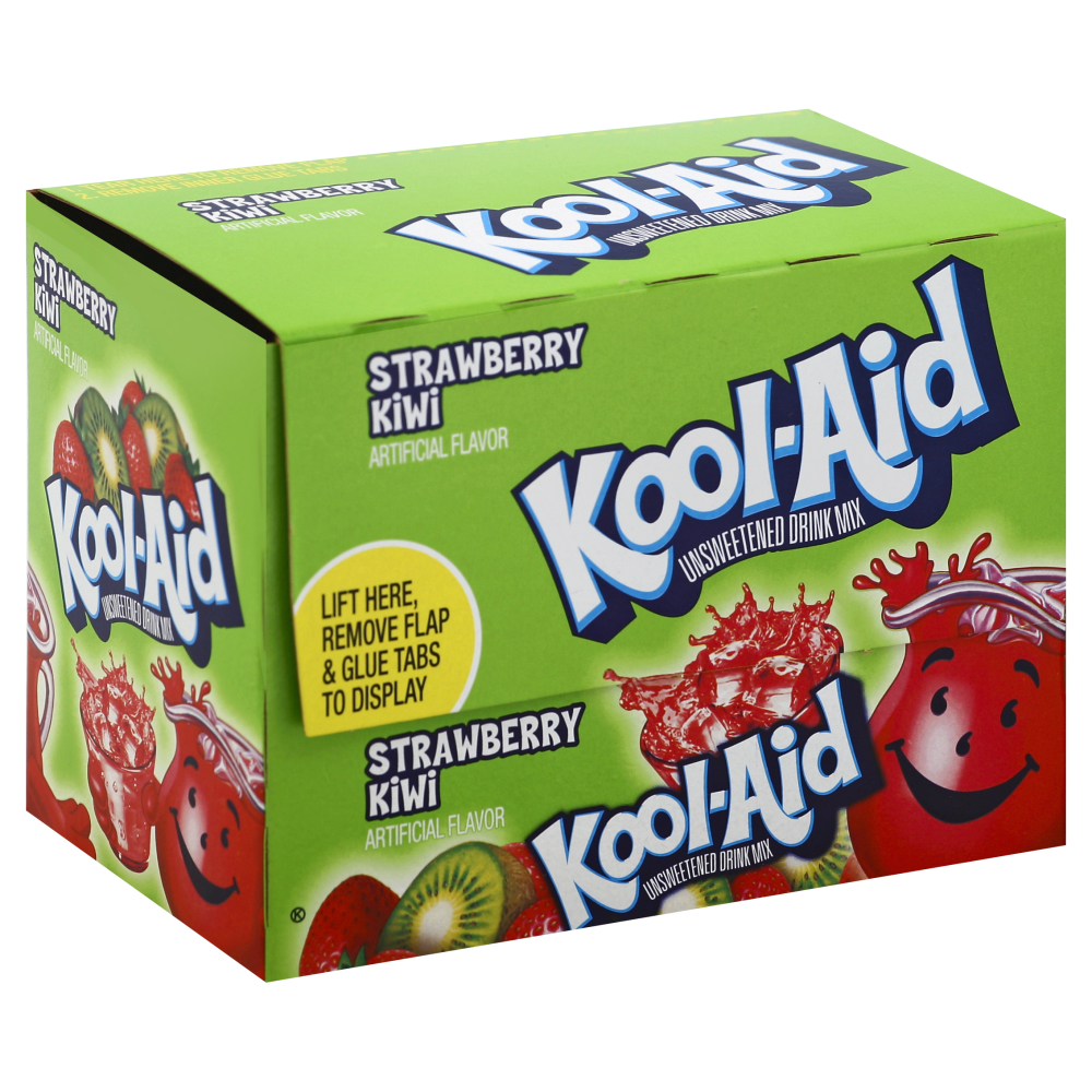 Kool Aid Unsweetened Strawberry Kiwi Powdered Soft Drink Mix, 0.17