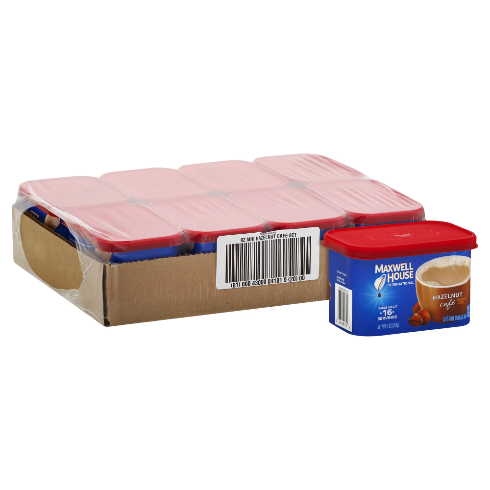 Maxwell House Hazelnut Flavored Cafe Style Instant Beverage Mix, 9 Ounce -- 8 Per Case