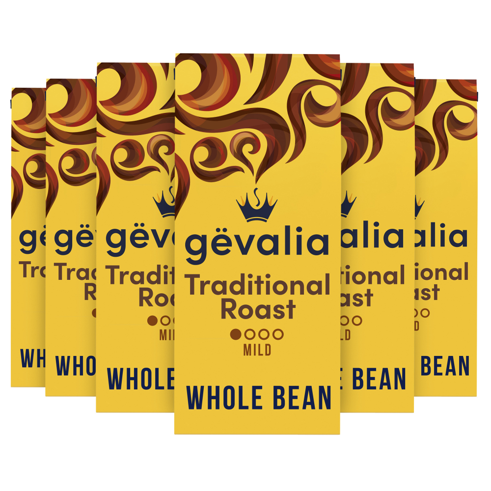 Gevalia Traditional Roast Whole Bean Coffee, 12 Ounce -- 6 Per Case
