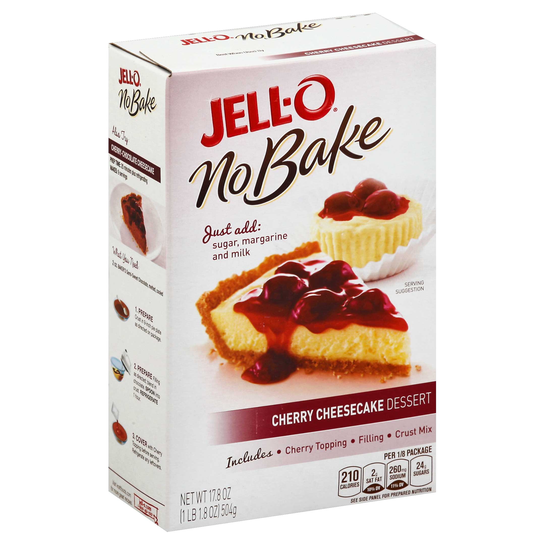 Jello Dessert No Bake Cherry Cheesecake Mix, 1.112 Pound -- 6 per