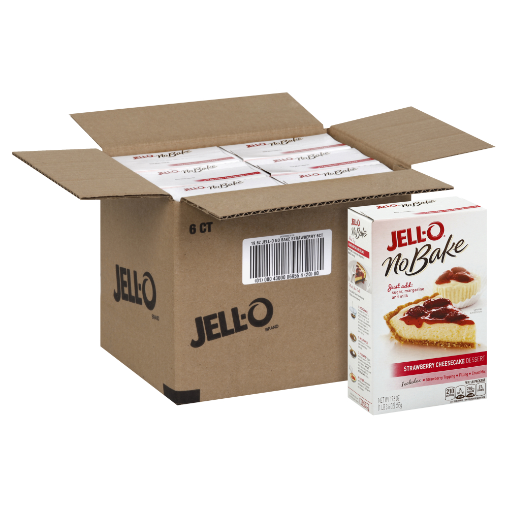 Jell-o No Bake Strawberry Cheesecake Mix, 19.6 Ounce -- 6 Per Case
