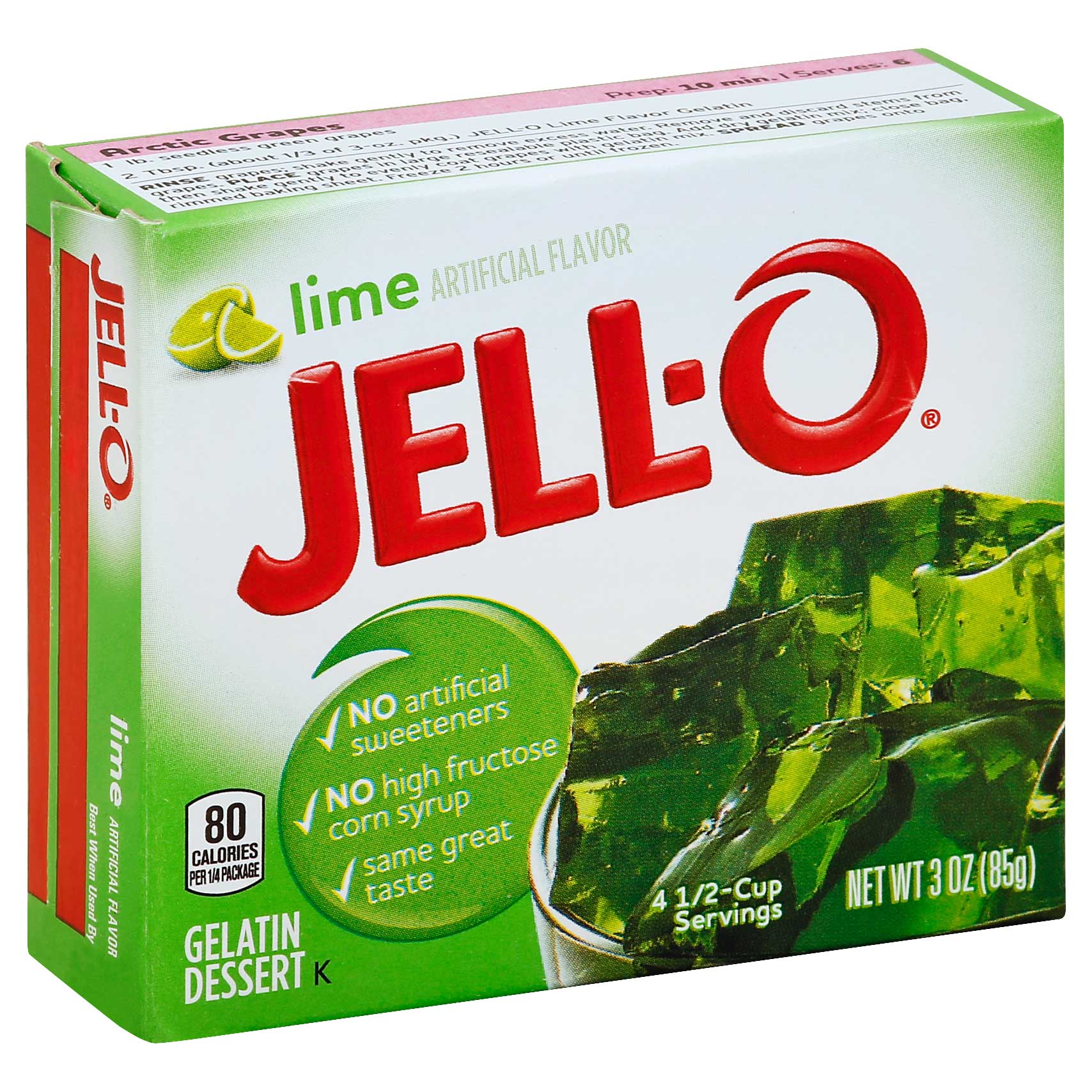Jello Lime Gelatin, 3 Ounce --24 Case