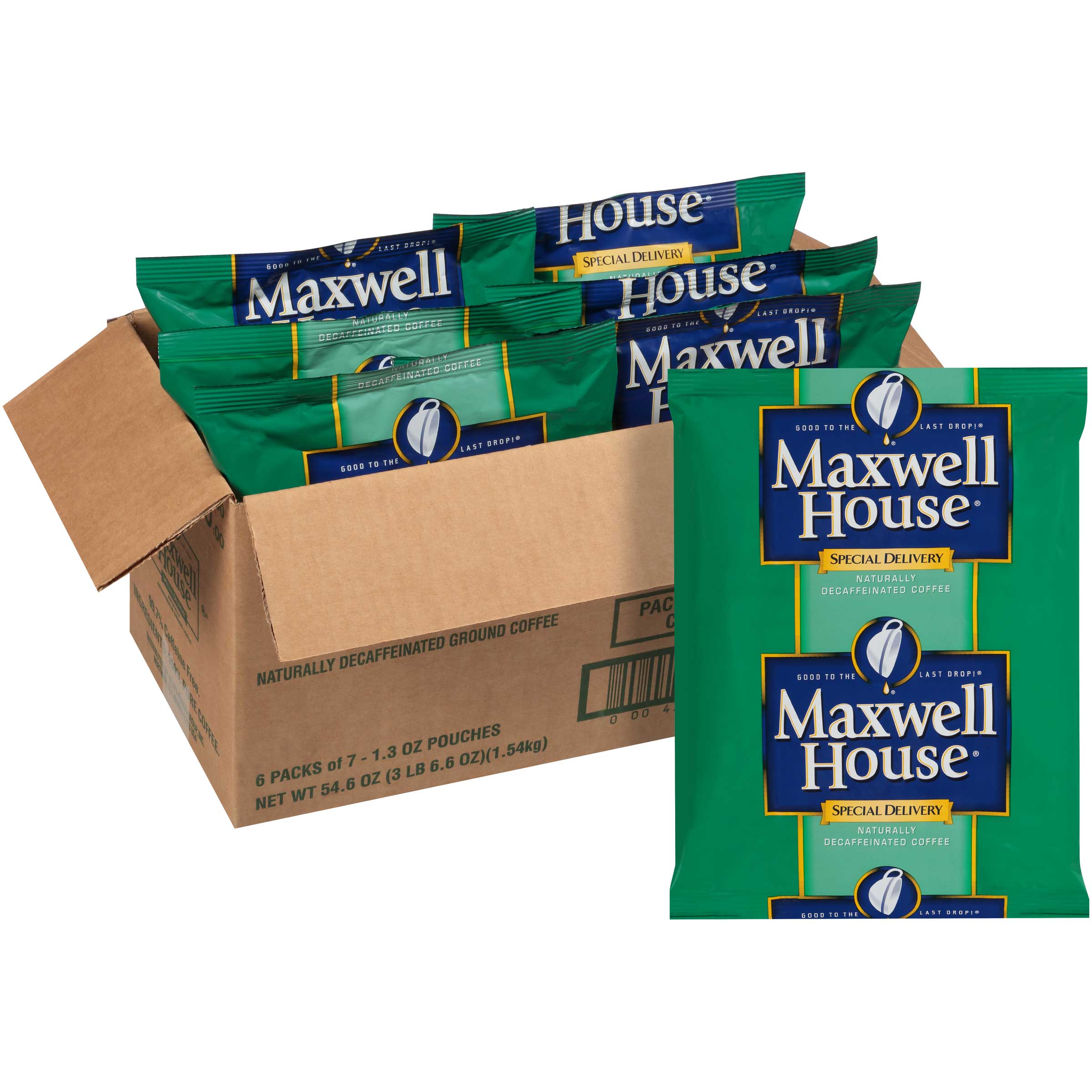 Maxwell House Decaf Special Delivery Ground Coffee, 1.3 Ounce -- 42 Per Case