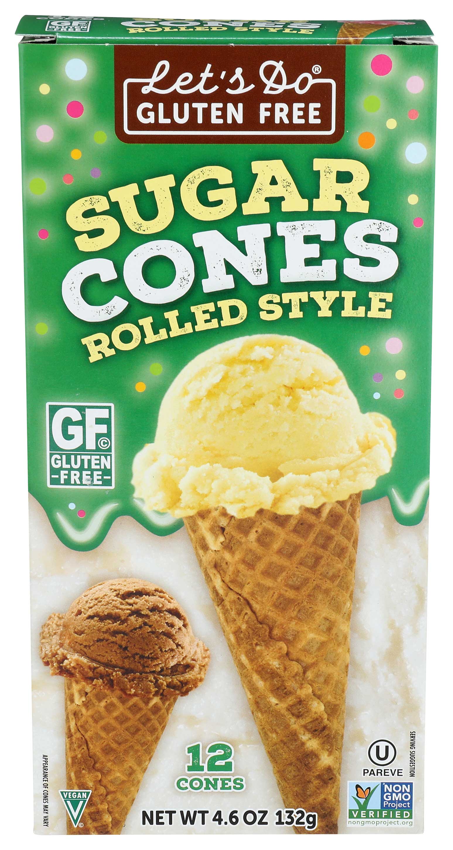 Let's Do Gluten Free Sugar Cones, 4.6 Ounce -- 12 Per Case