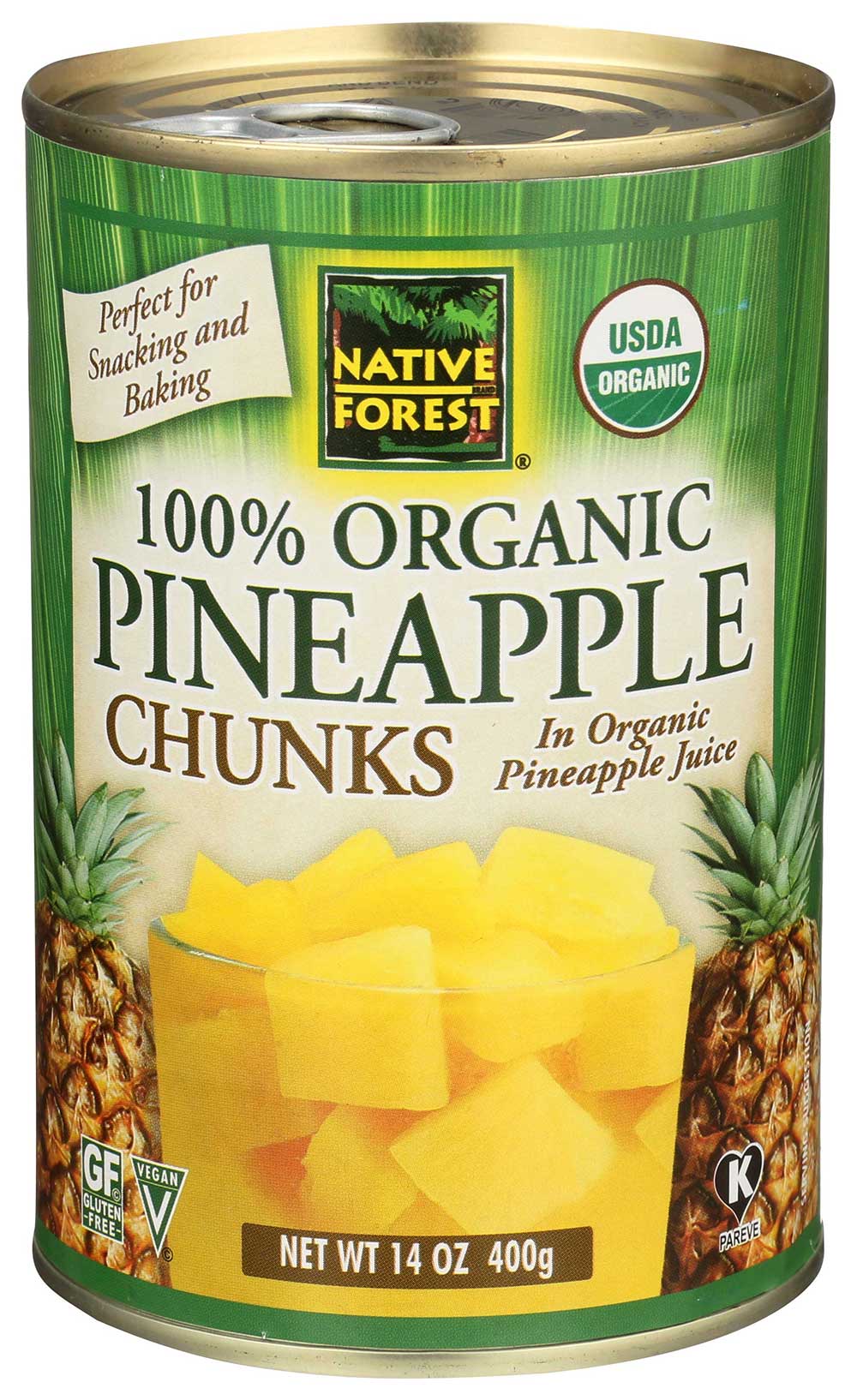 Edward and Sons Organic Chunk Pineapple, 14 Ounce -- 6 per case.