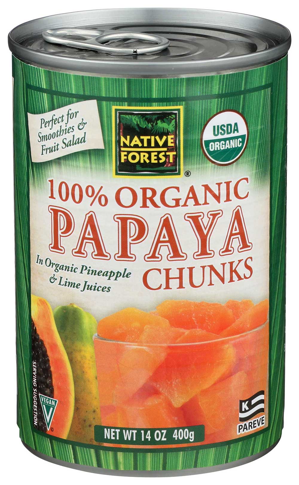 【未開封】MAJOR PAPAYA PACK 500g 即日発送 Native Forest Organic Papaya Chunk in Juice, 14 Ounce -- 6 per case.