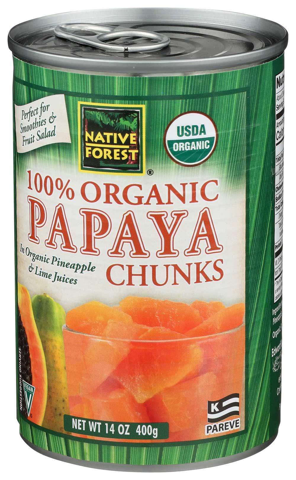 【未開封】MAJOR PAPAYA PACK 500g 即日発送 Native Forest Organic Papaya Chunk in Juice, 14 Ounce -- 6 per case.