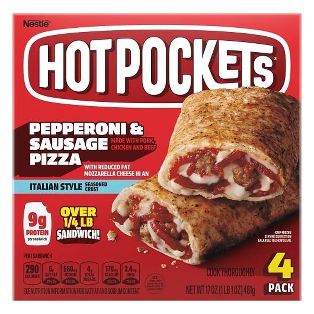 Hot Pocket Italian Style Pepperoni and Sausage Pizza, 17 Ounce -- 4 per case