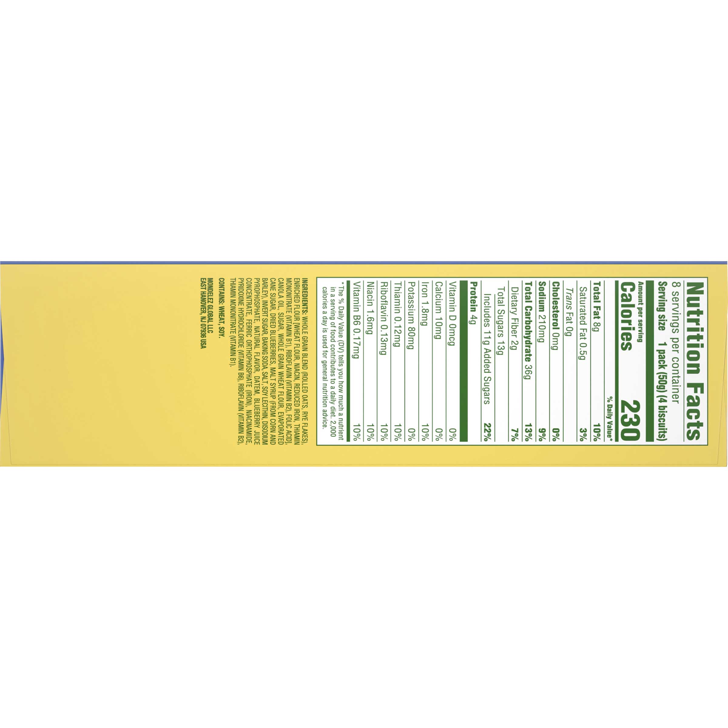 Belvita Blueberry Snack Bar, 1.76 Ounce -- 64 Per Case