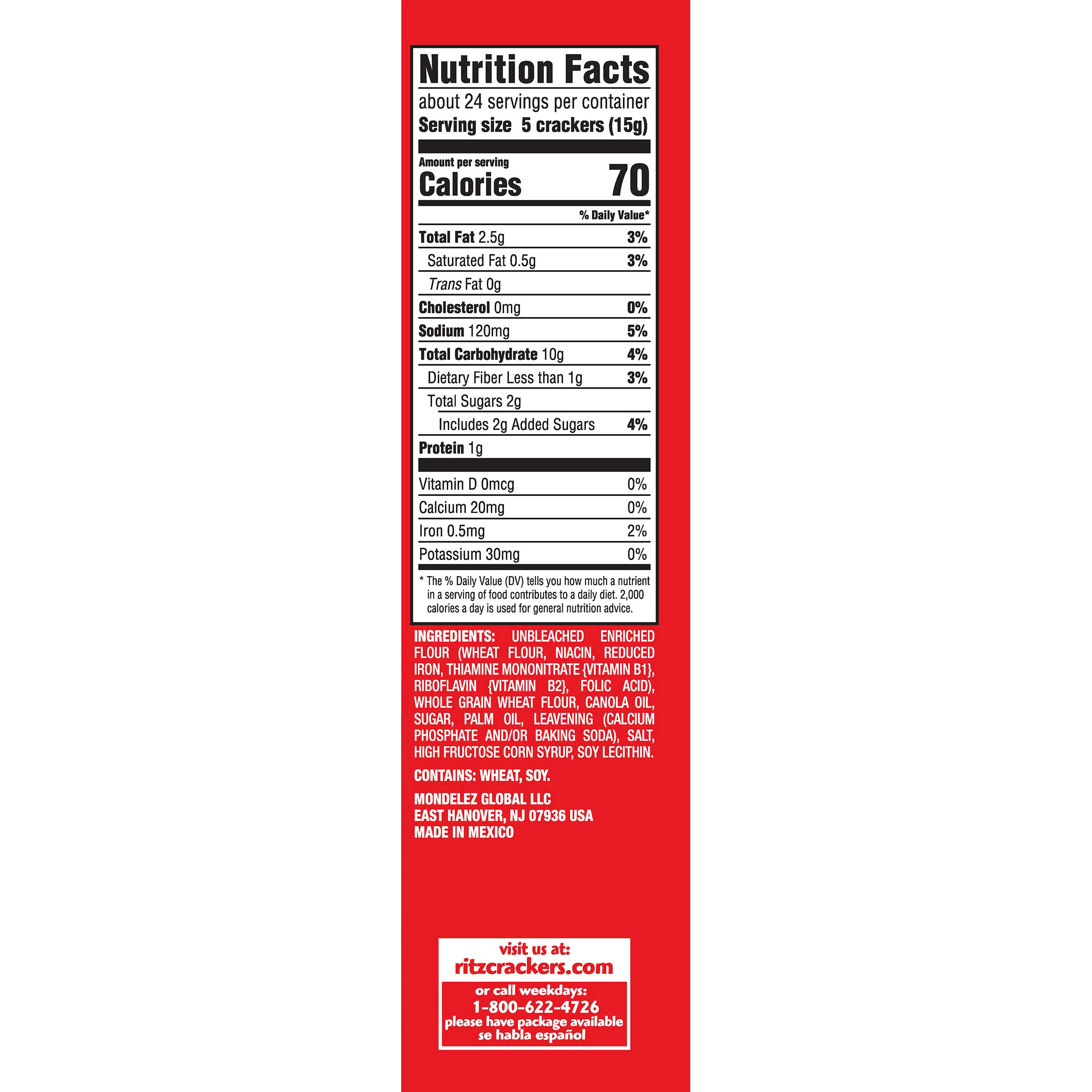 Ritz Whole Wheat Cracker, 12.9 Ounce -- 12 Per Case