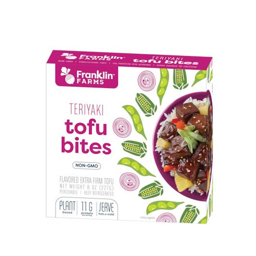 Franklin Farms Plant Based Teriyaki Tofu Bites, 8 Ounce -- 6 Per Case