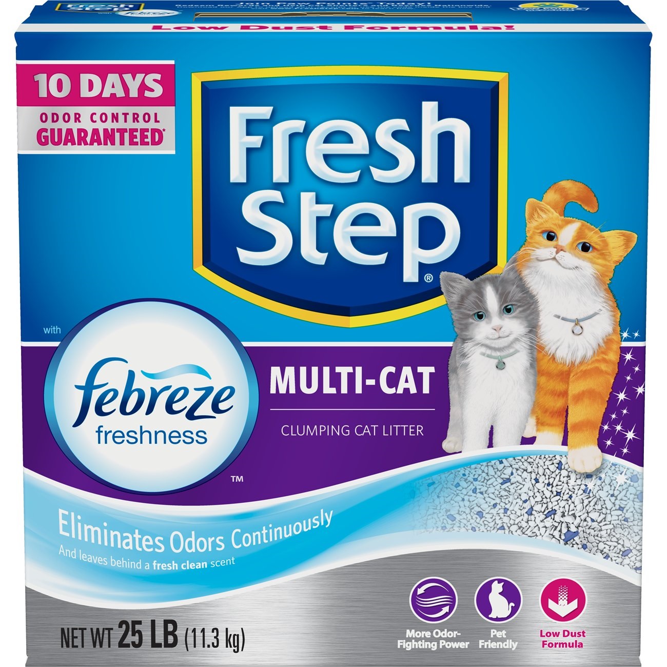 Fresh Step Multi Cat Scented Scoopable Cat Litter, 25 Pound.
