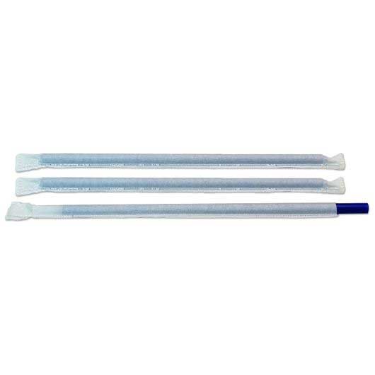 D&w Fine Pack Individually Wrapped Giant Blue Straw, 9 Inch -- 1200 Per Case