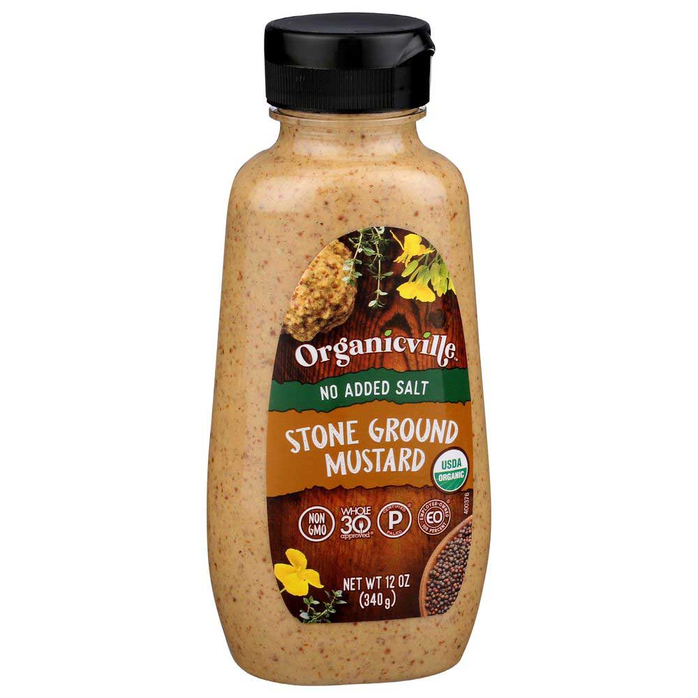 Organicville Organic No Added Salt Stone Ground Mustard, 12 Ounce -- 12 Per Case