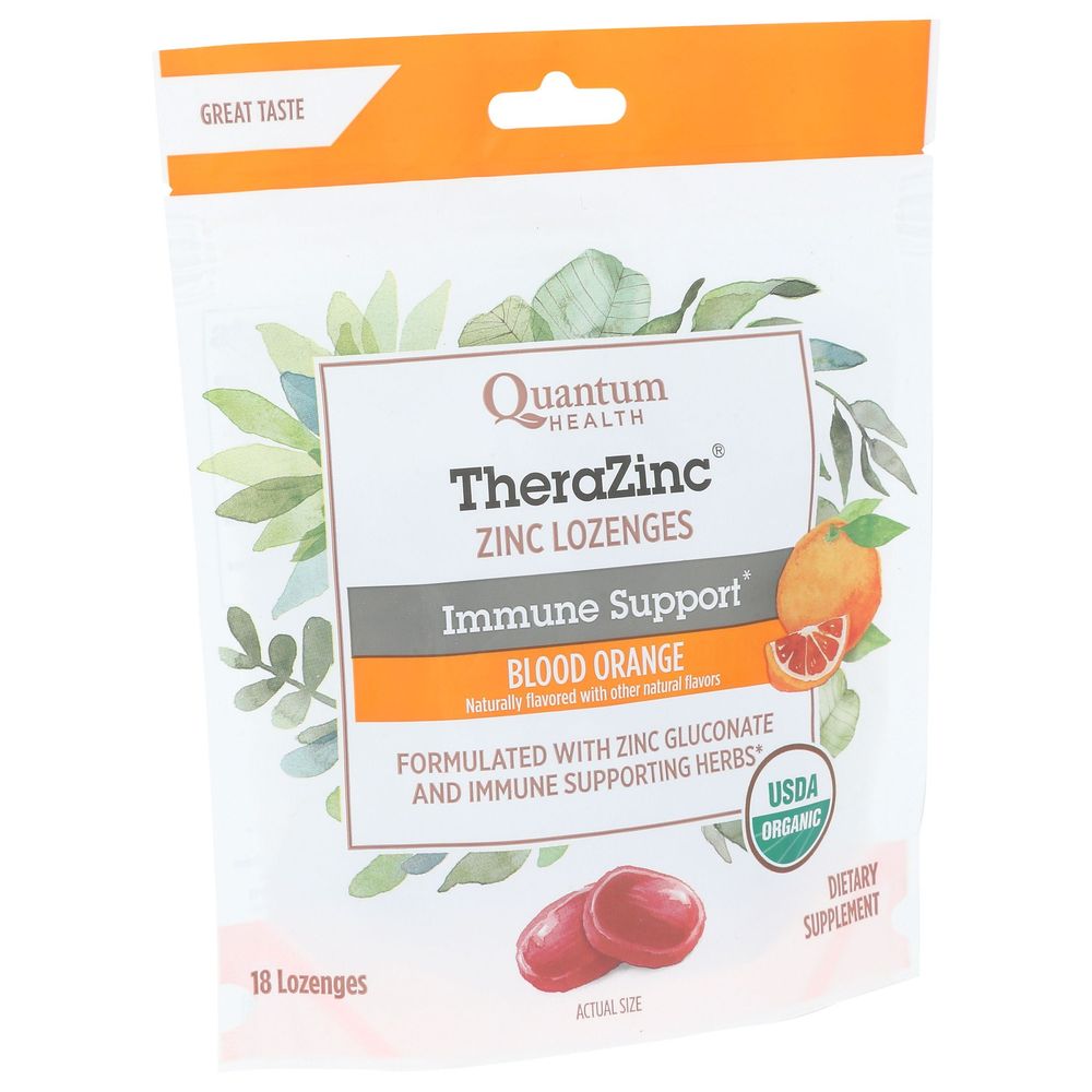 Quantum Health Organic Blood Orange Therazinc Lozenges For Immune Support, 18 Count