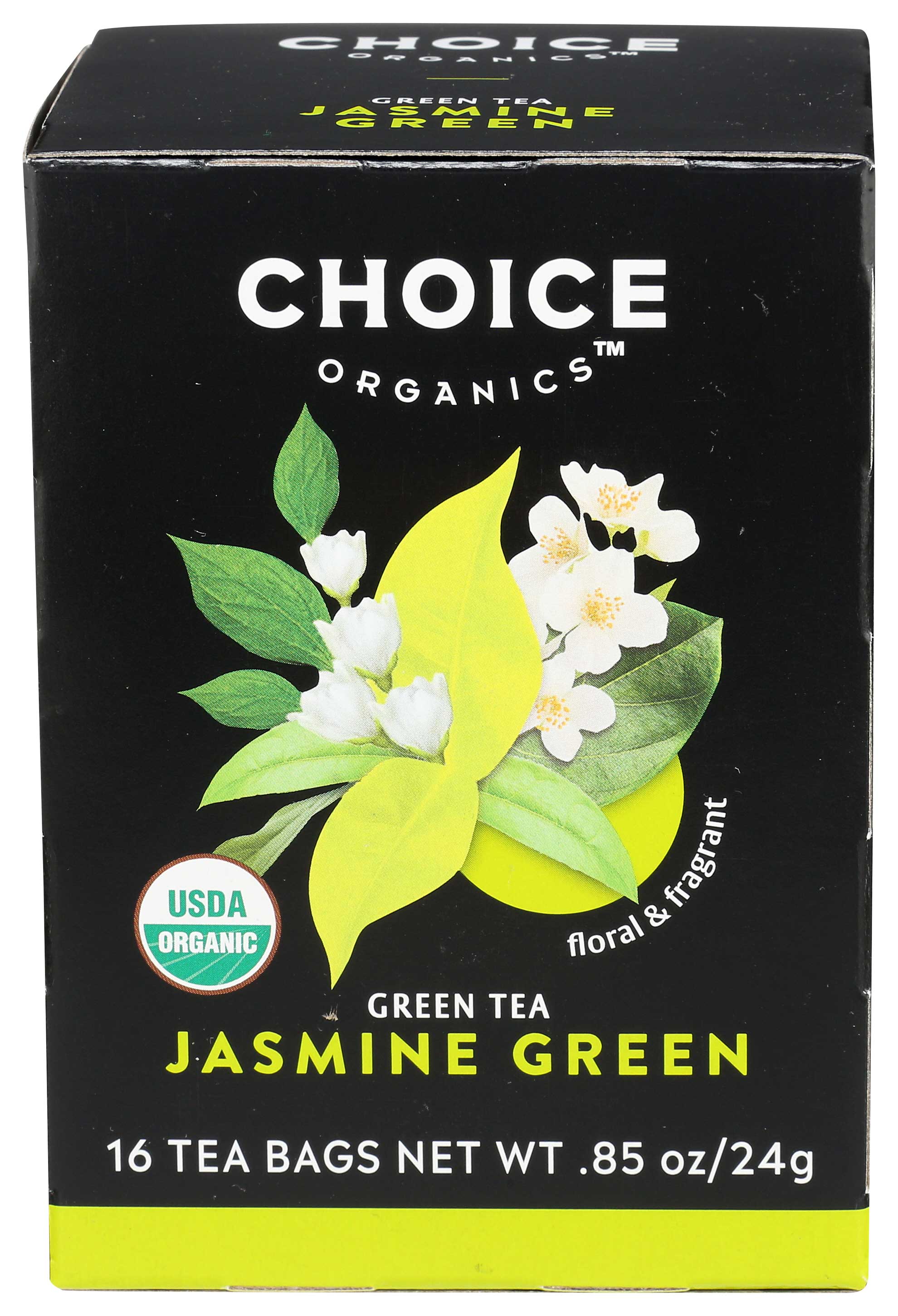 Choice Organic Teas Jasmine Green Tea, 16 Bags Count -- 6 Per Case