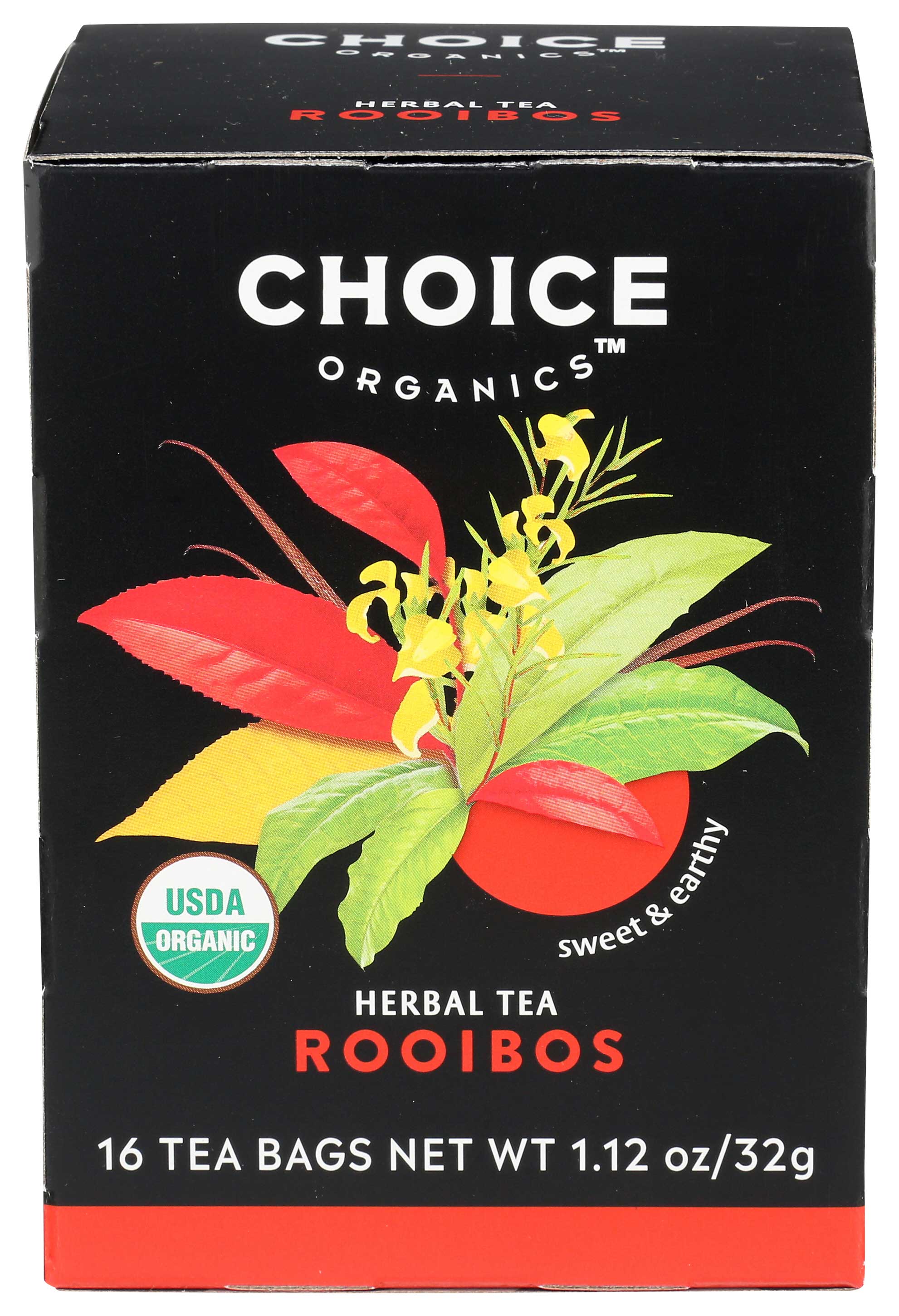 Choice Organic Teas Rooibos Red Bush Tea, 16 Bags Count -- 6 Per Case