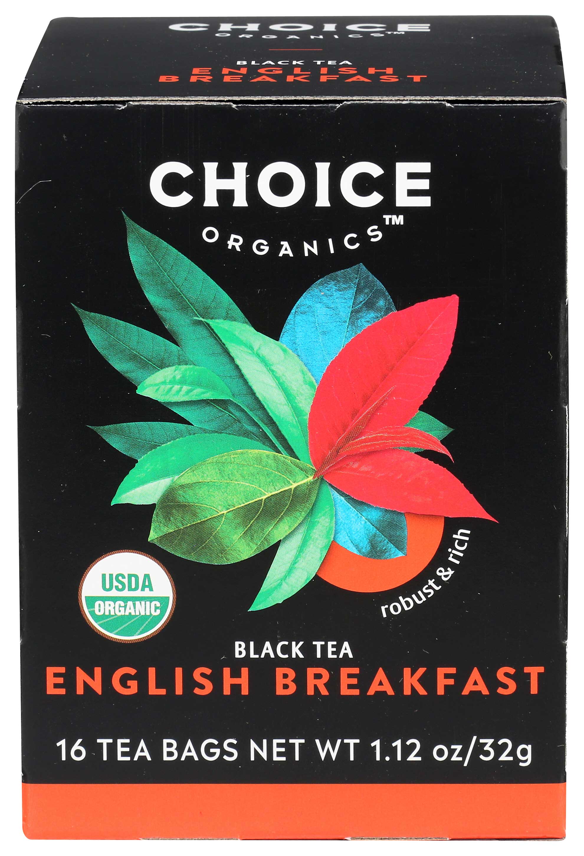 Choice Organic Teas English Breakfast Tea, 16 Bags Count -- 6 Per Case