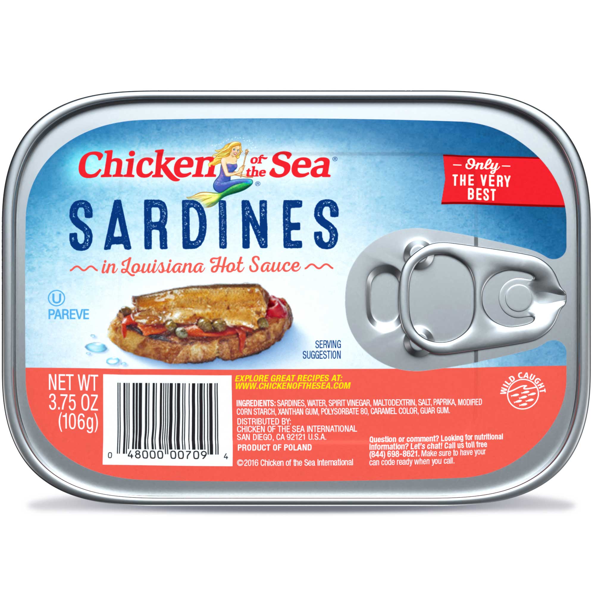 Chicken Of The Sea Sardines In Hot Sauce, 3.75 Ounce -- 18 Per Case