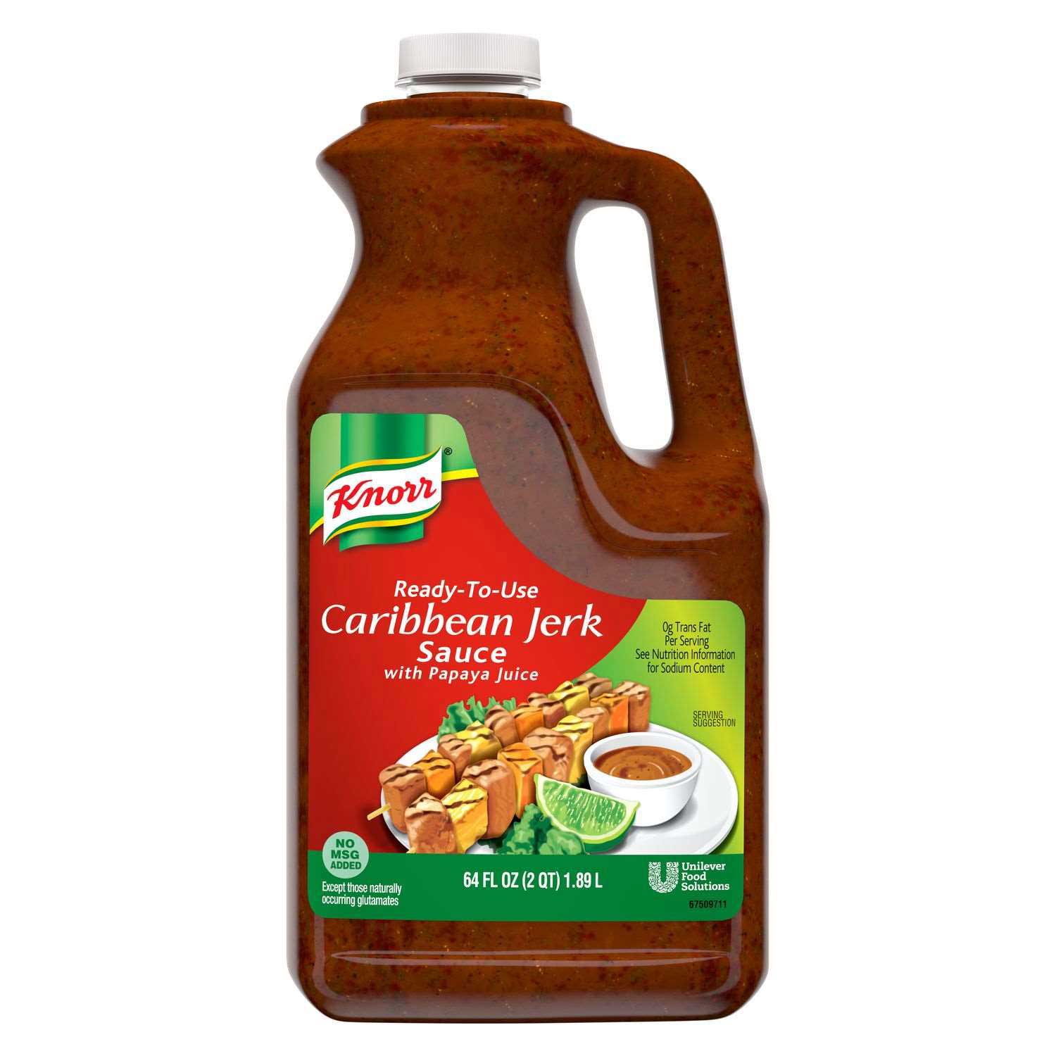 Single Knorr Professional Ready-to-Use Caribbean Jerk Sauce with Papaya Juice Jug, 0.5 Gallon